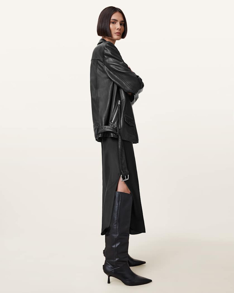 BILLIE RELAXED FIT LEATHER BIKER JACKET 10