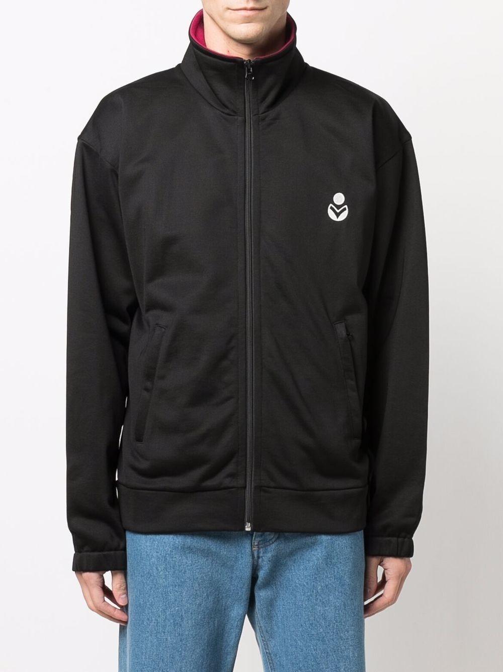 logo-embroidered bomber jacket - 3