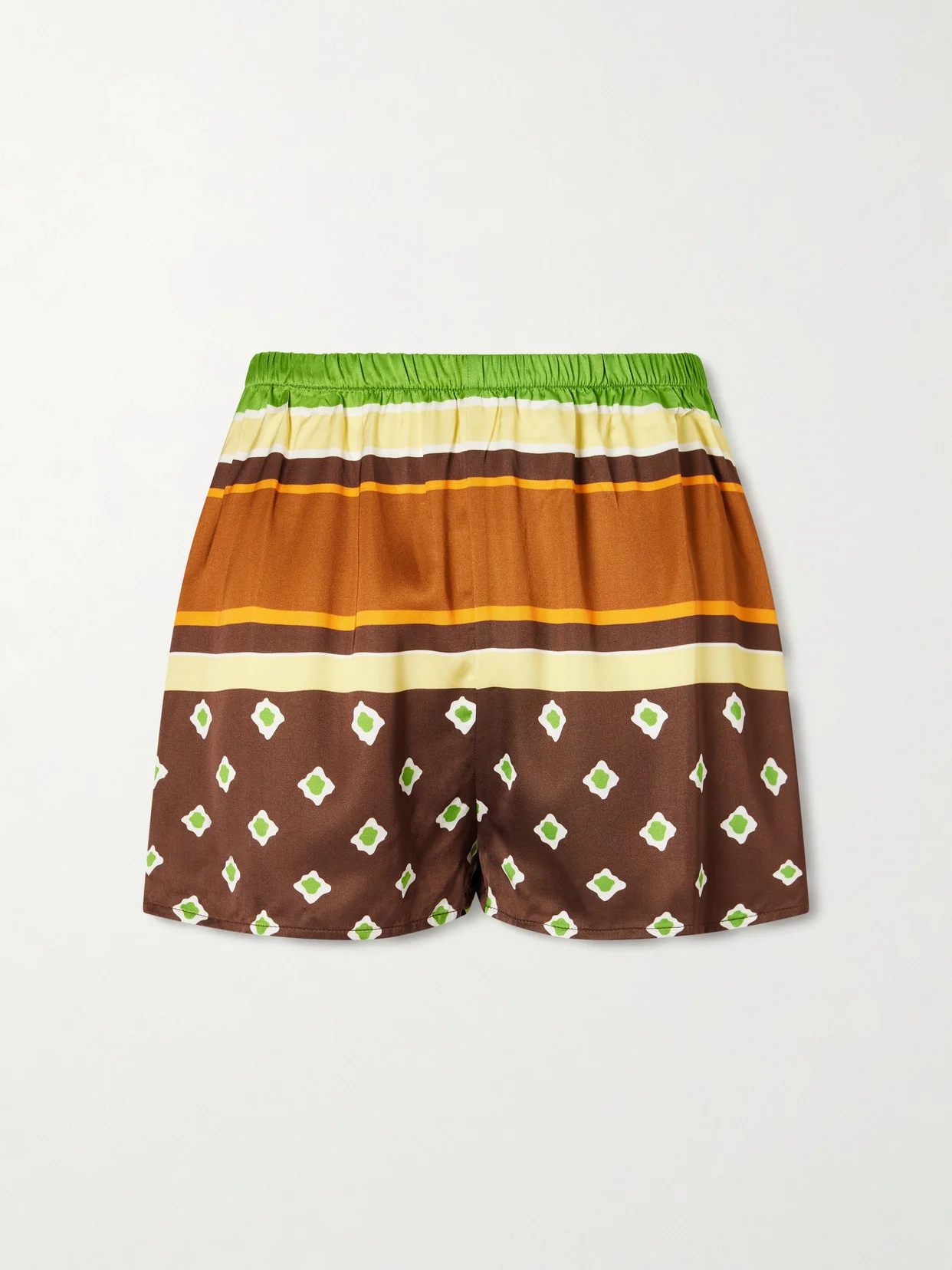 Tia Printed Satin Shorts - 1