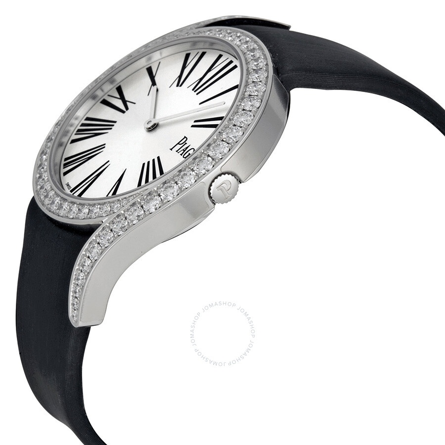 Piaget Limelight Gala Silver Dial Black Satin Strap Ladies Watch G0A39166 - 2