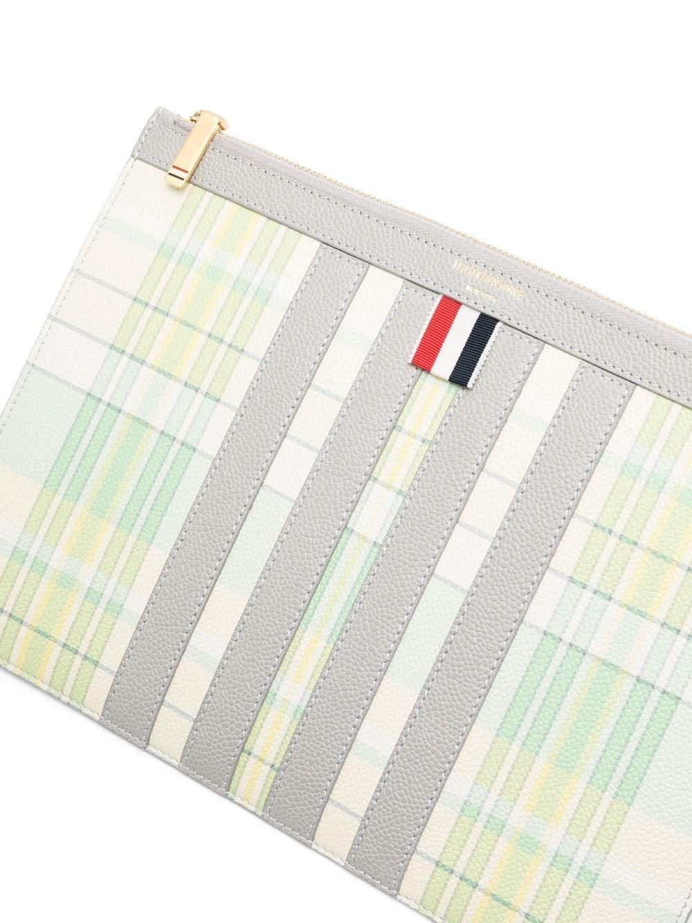 plaid-check print clutch bag - 4