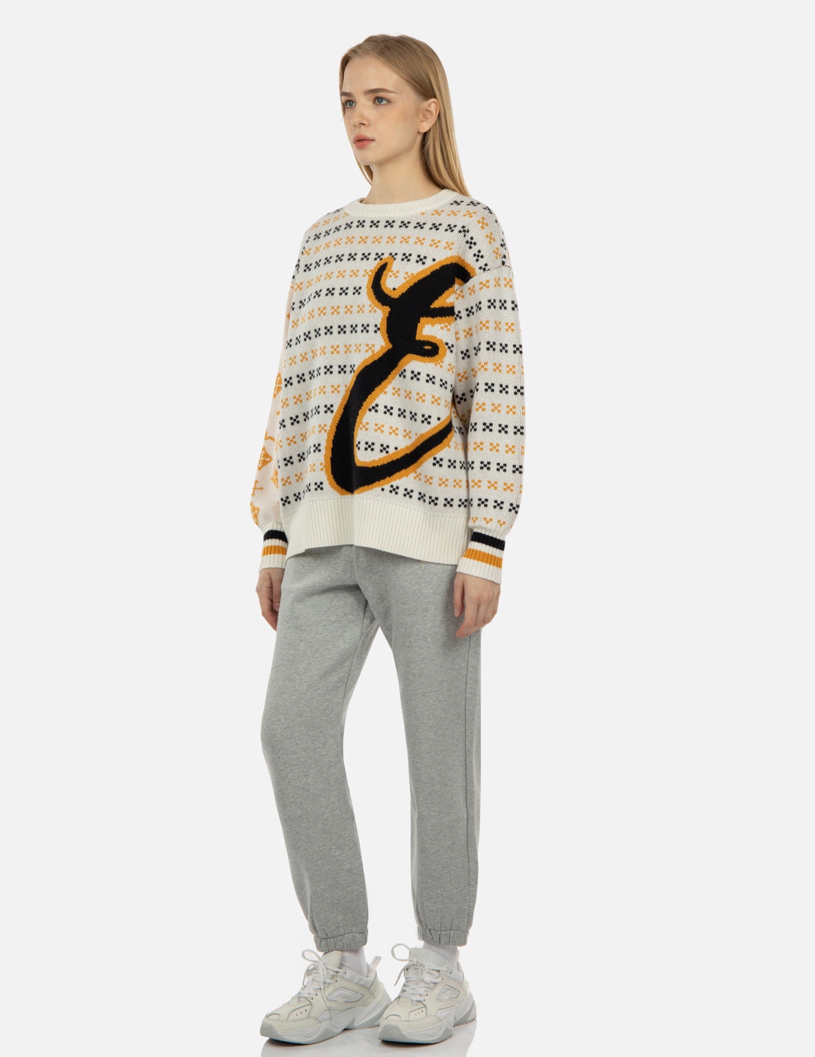 Logo Calligraphy Jacquard Knitted Sweater - 3