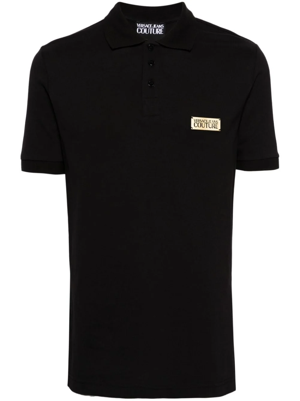 logo-plaque piqué polo shirt - 1