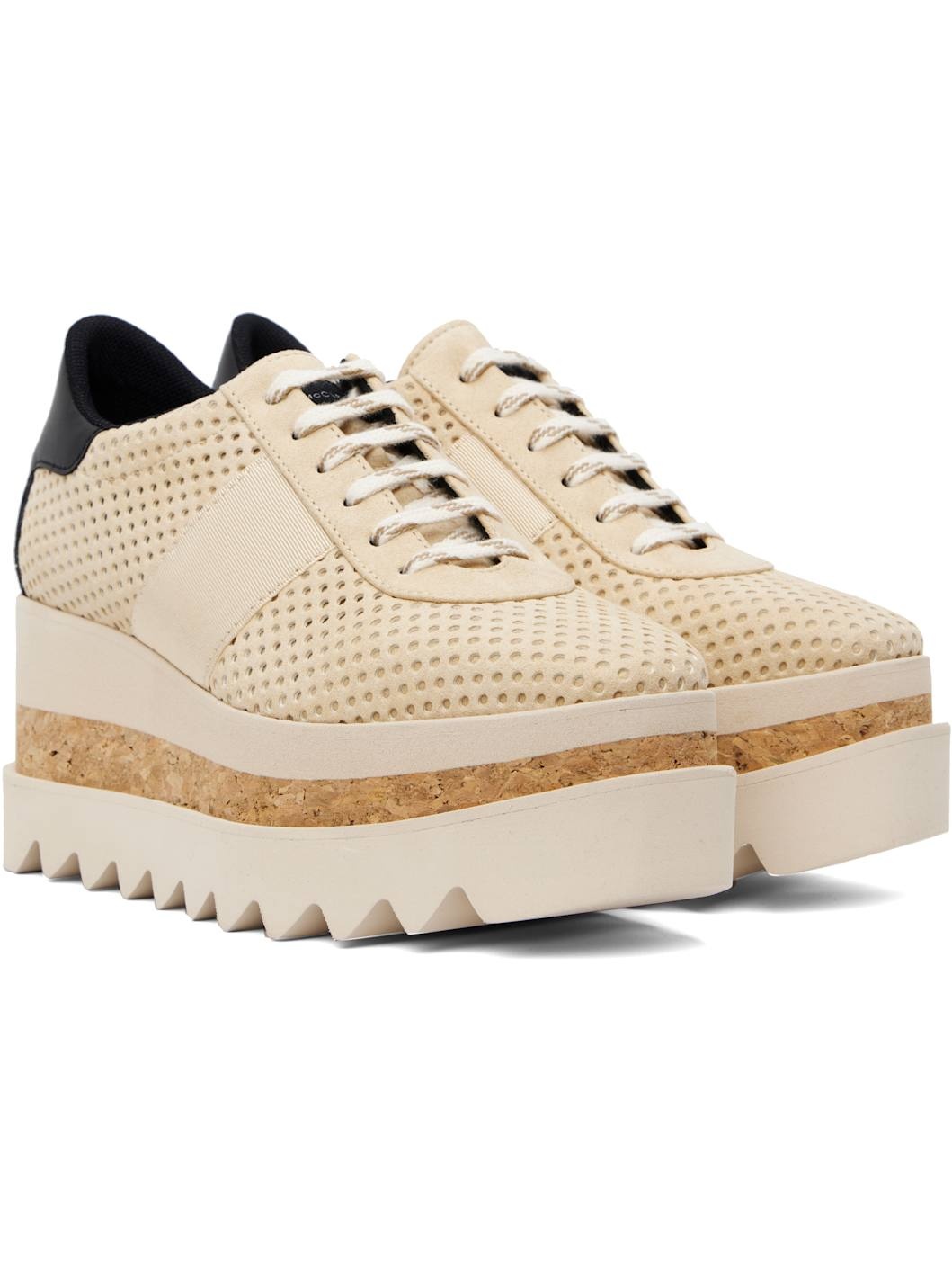 Beige Sneak-Elyse Platform Trainer Sneakers - 4