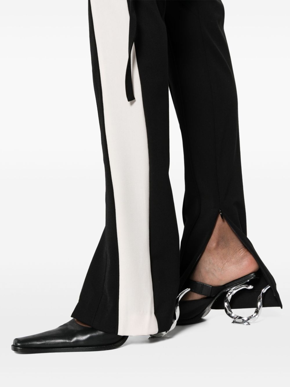 asymmetric straight-leg trousers - 5