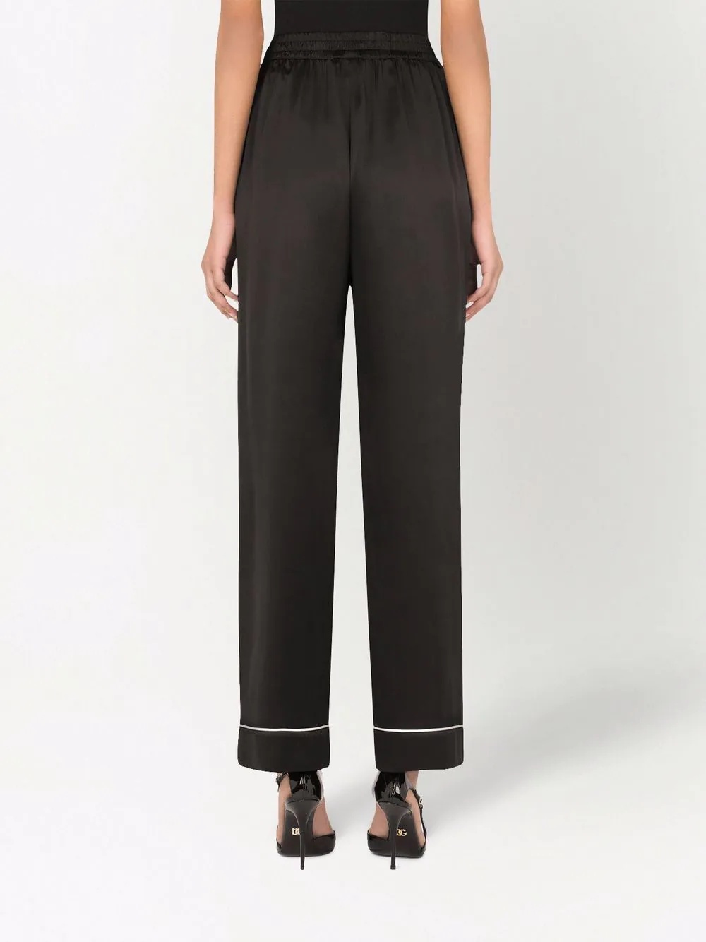 high-waisted pyjama-style trousers - 4