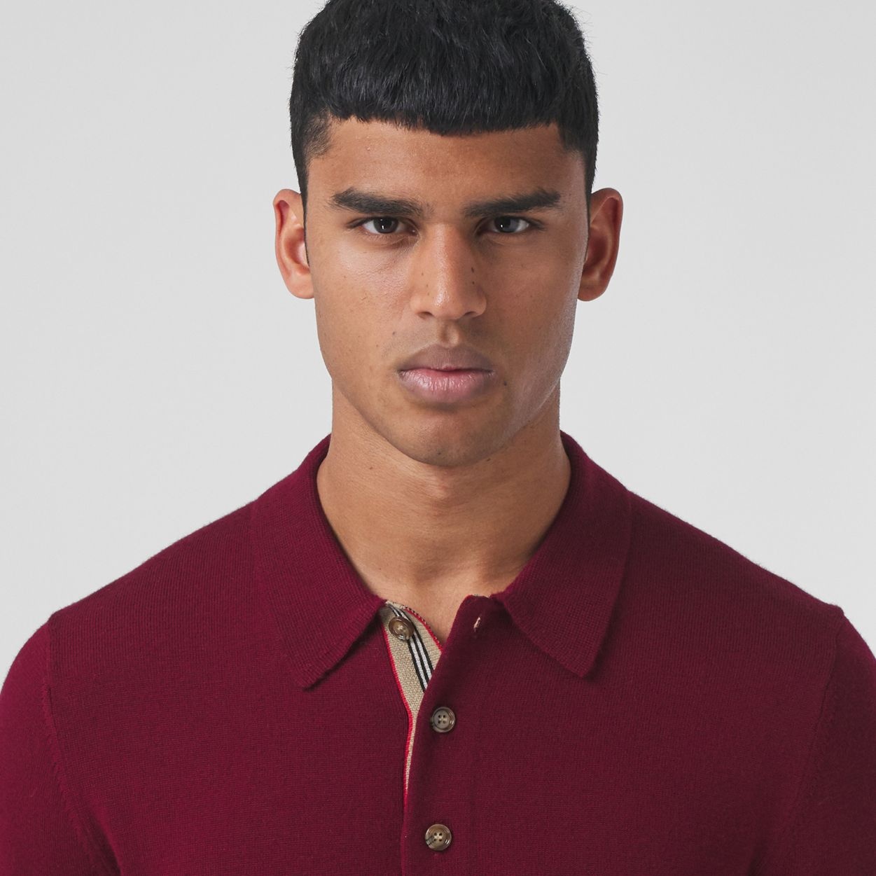 Long-sleeve Icon Stripe Detail Wool Polo Shirt - 3