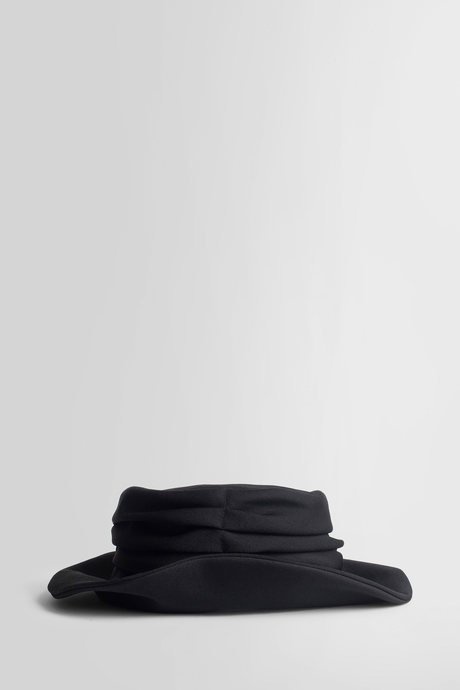 Yohji yamamoto women's black gabardine drape cloche - 2