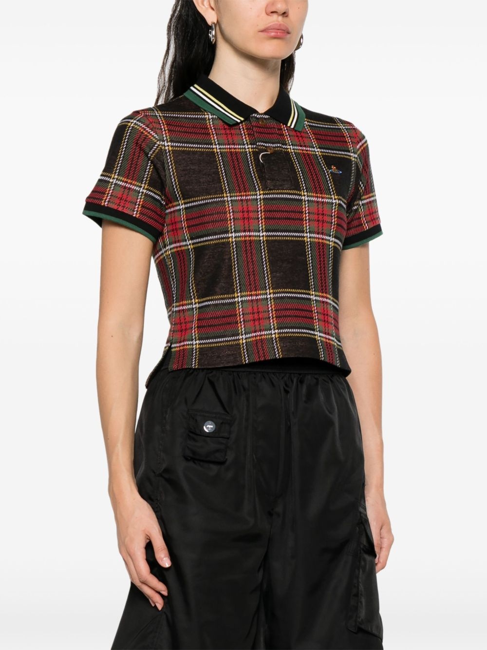 check-print polo top - 3