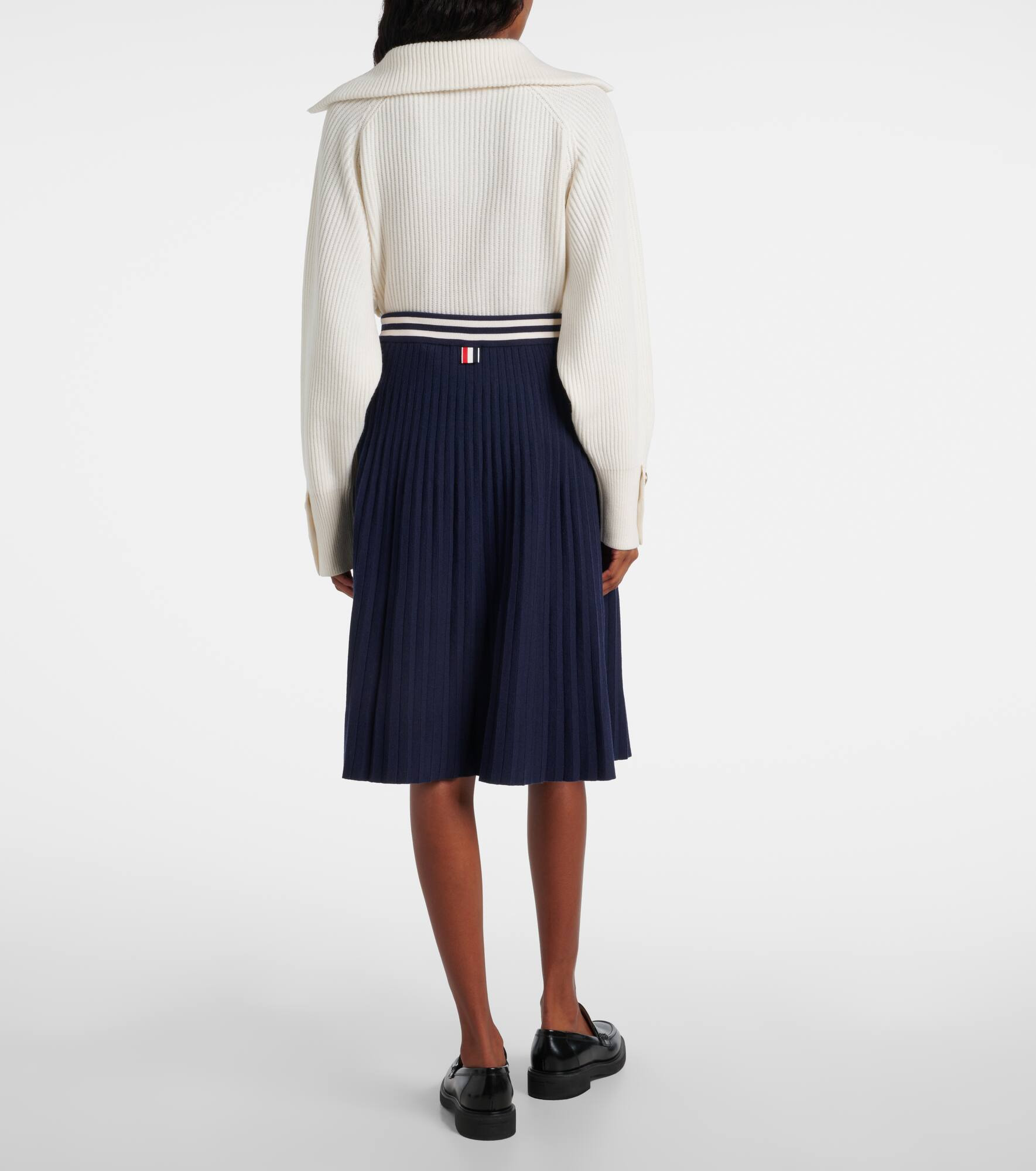 Plissé wool-blend midi skirt - 3
