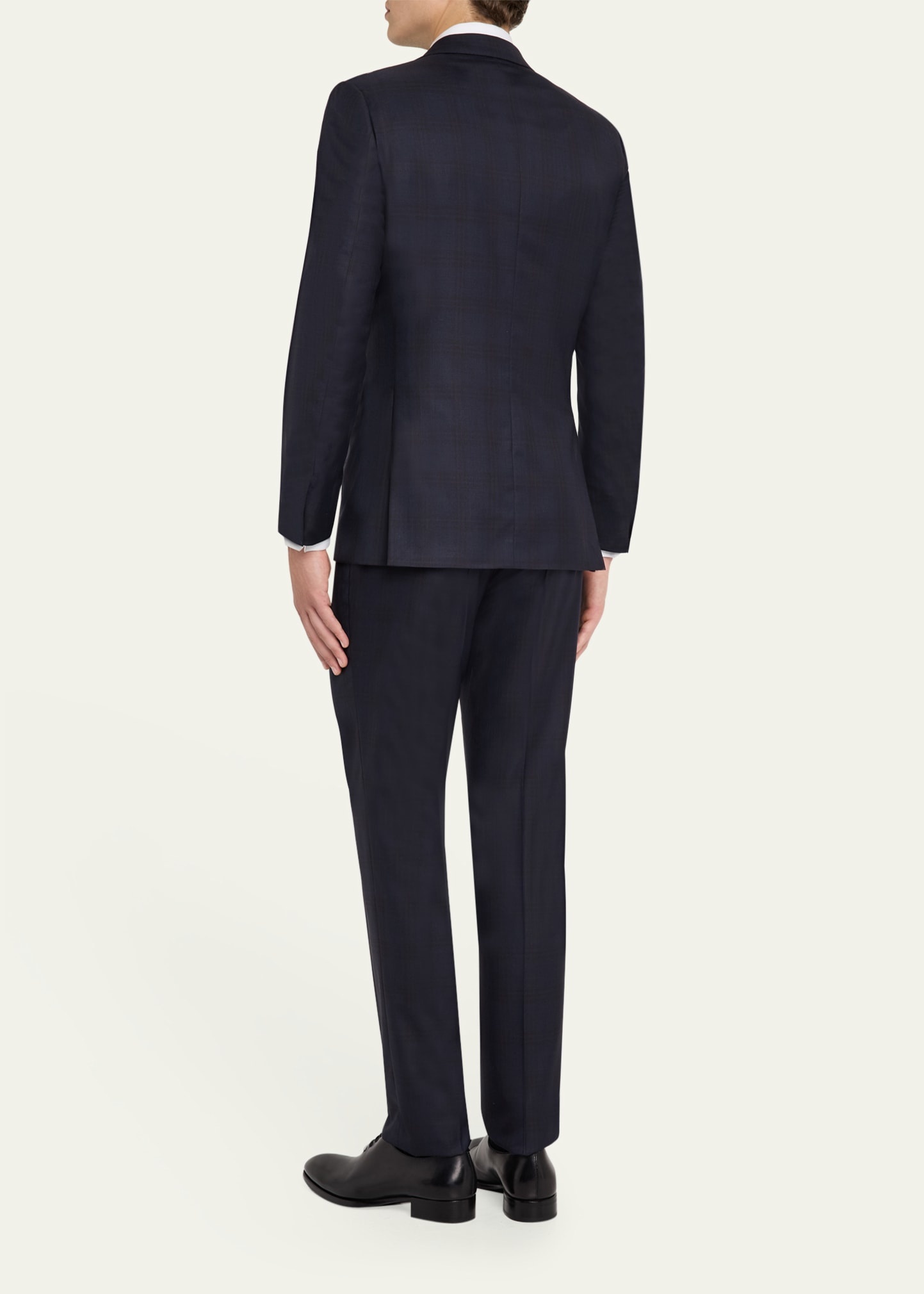 Men's Wool and Silk Tonal Plaid Two-Piece Suit - 3