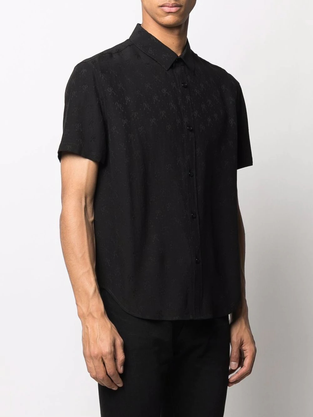 tonal logo-pattern short-sleeved shirt - 3