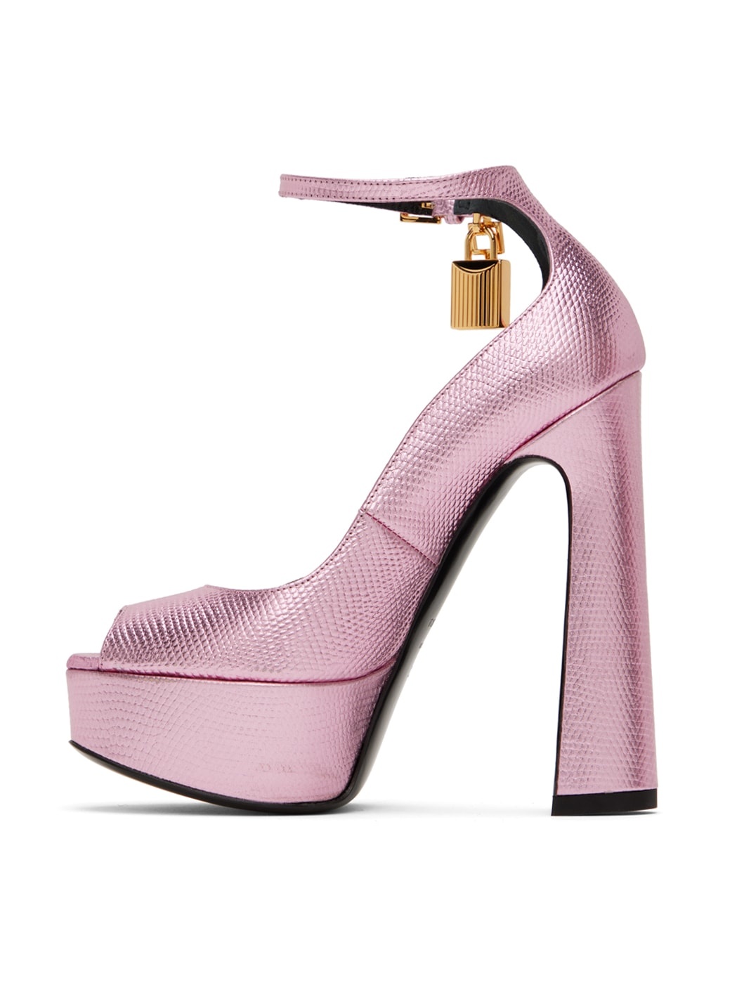 Pink Lizard Padlock Pumps - 3