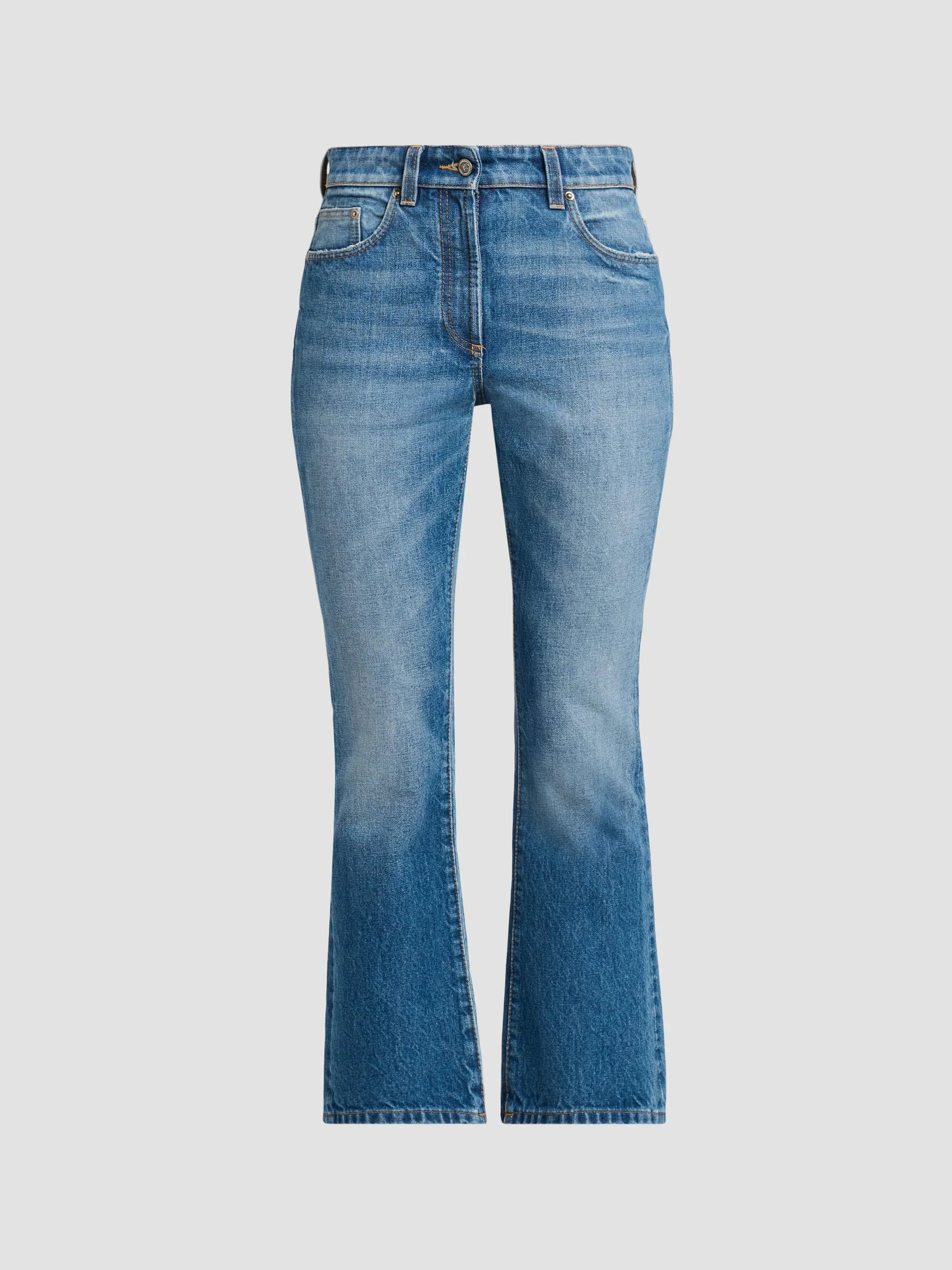 Women's Stone-Wash Crop Slim Jeans - Light Blue - 1