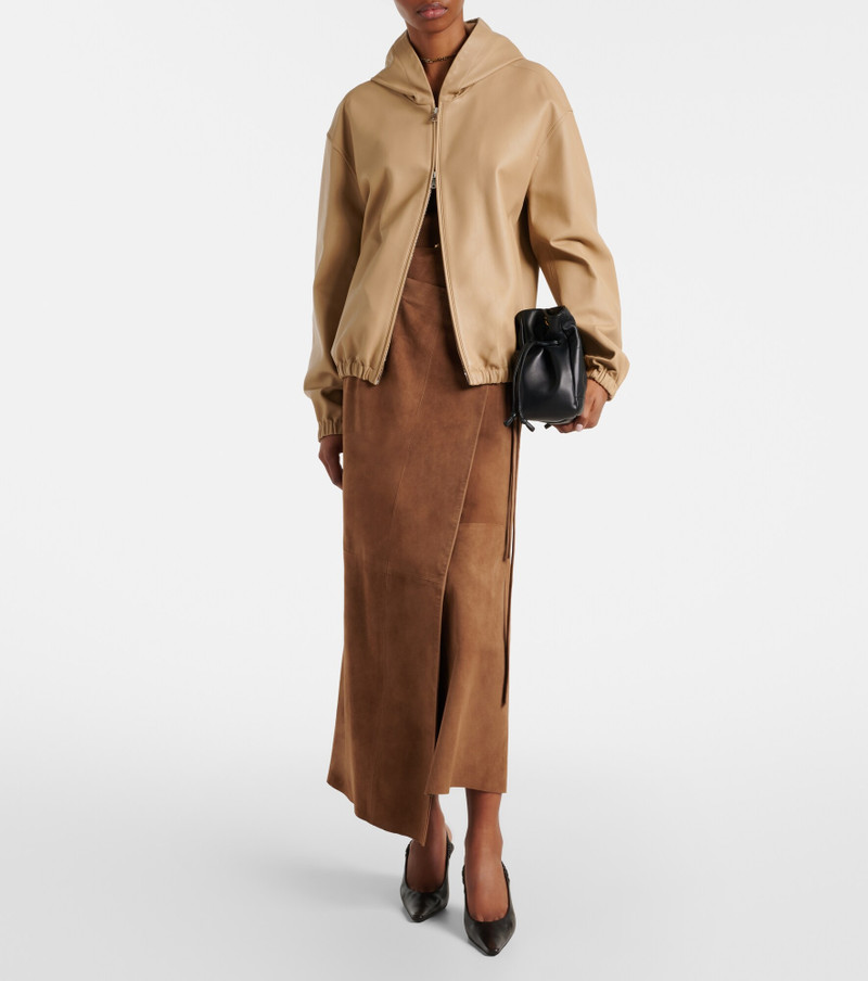 NOUR HAMMOUR Leather wrap skirt outlook