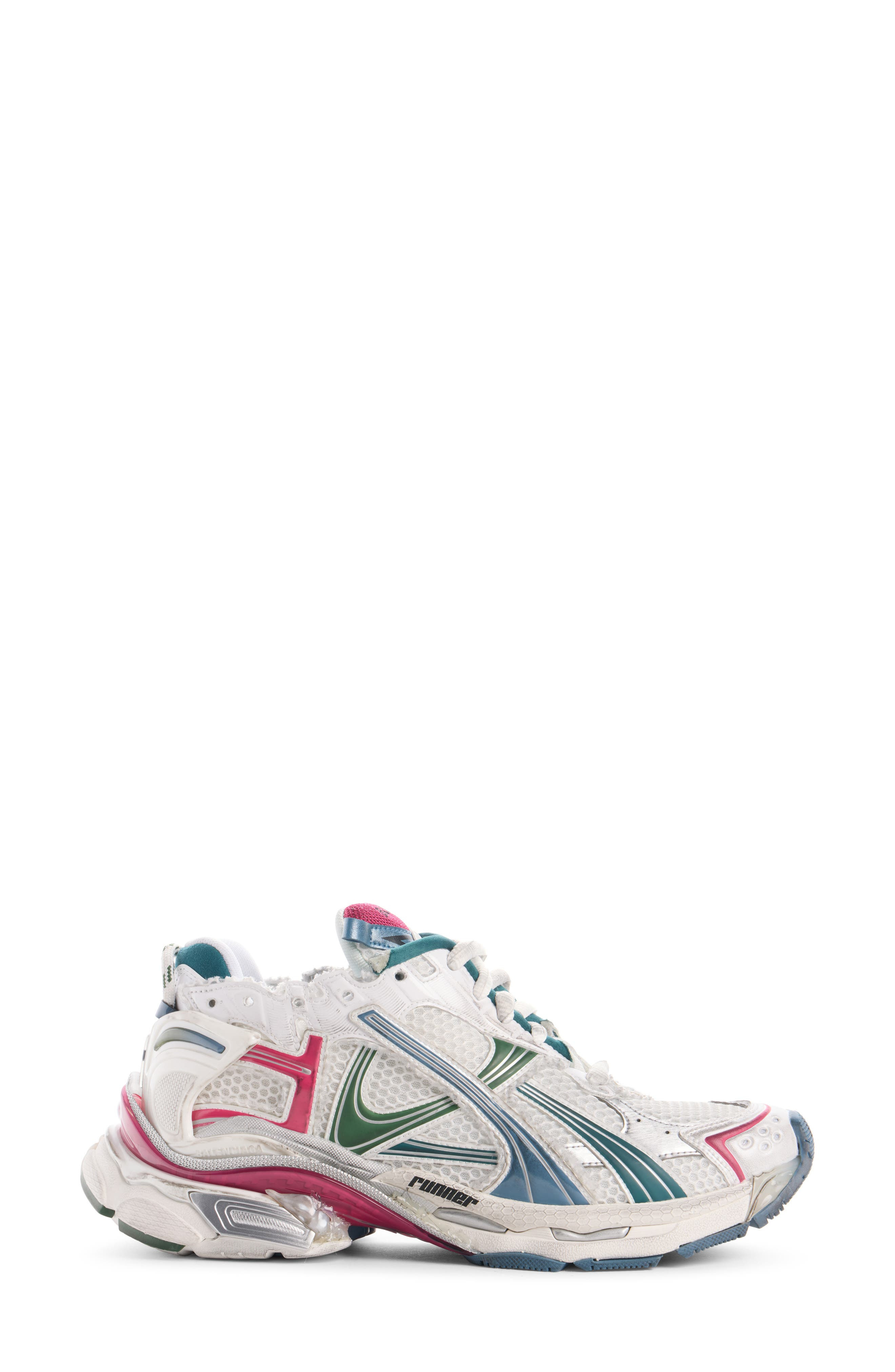 Balenciaga Runner Sneaker in White/Dark Green/Blue/Pink at Nordstrom - 3