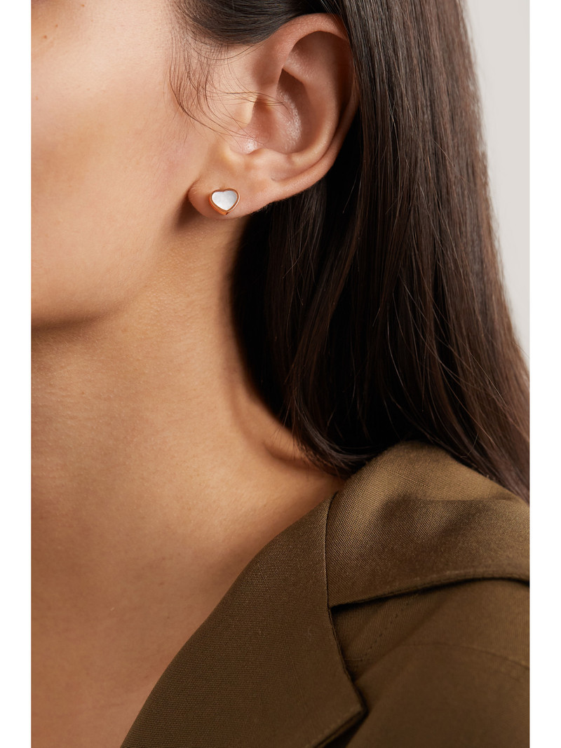 Chopard My Happy Hearts 18-karat Rose Gold Mother-of-pearl Single Earring outlook