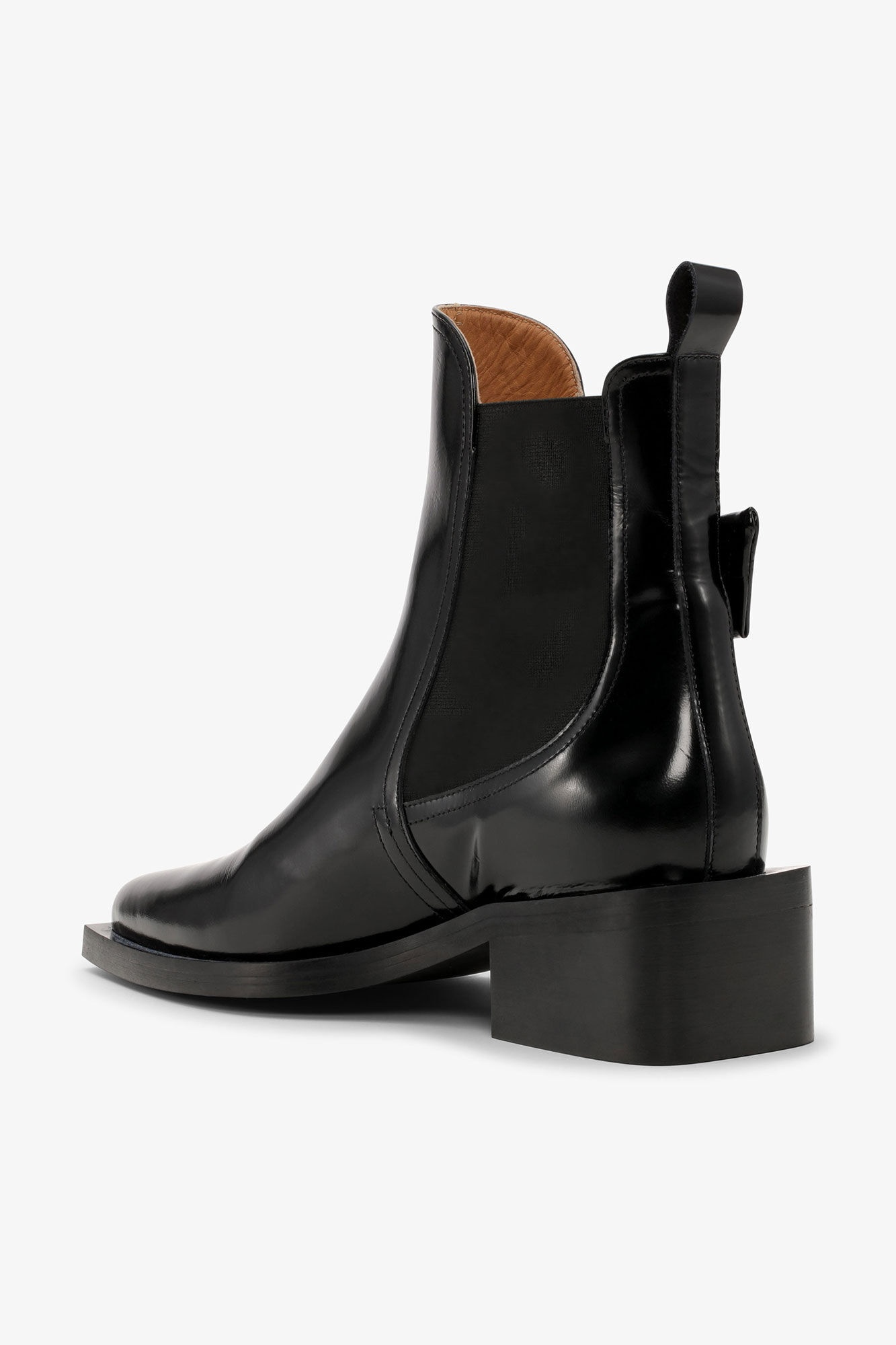 BLACK CHUNKY BUCKLE CHELSEA BOOTS - 2