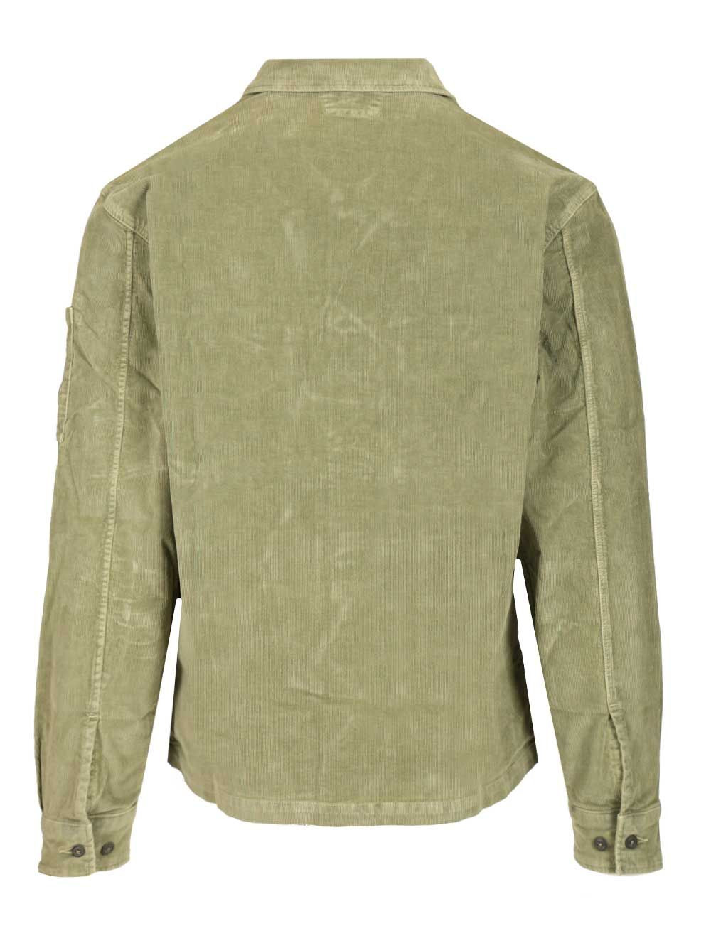 Overshirt In Stretch Velvet Shirts Green - 2