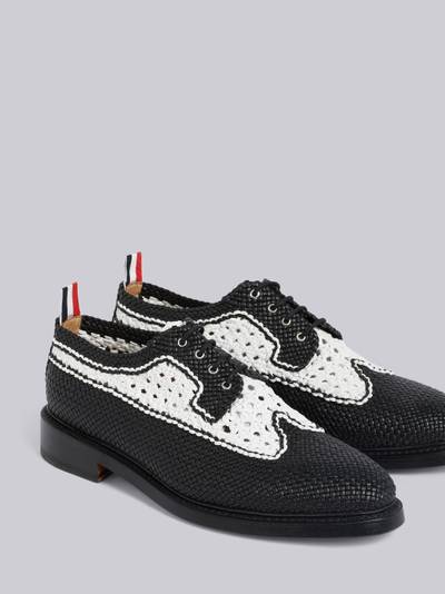 Thom Browne Black Pebbled Woven Spectator Brogue outlook