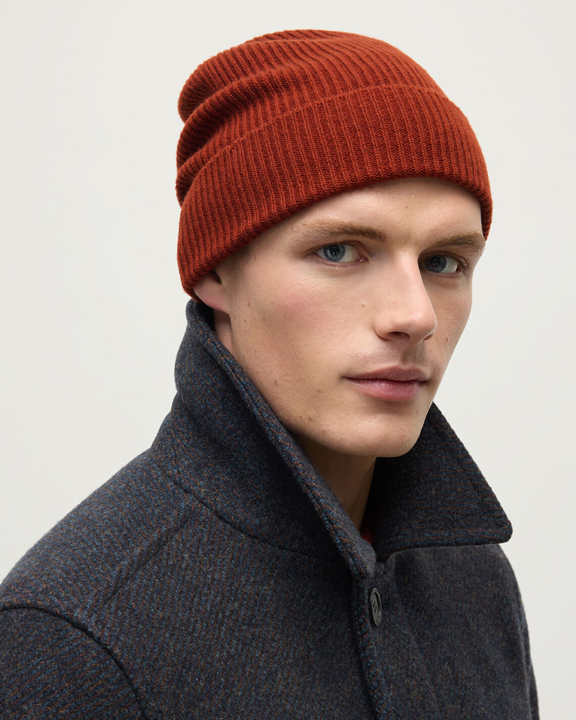 Slouchy Red Cashmere Beanie - 2