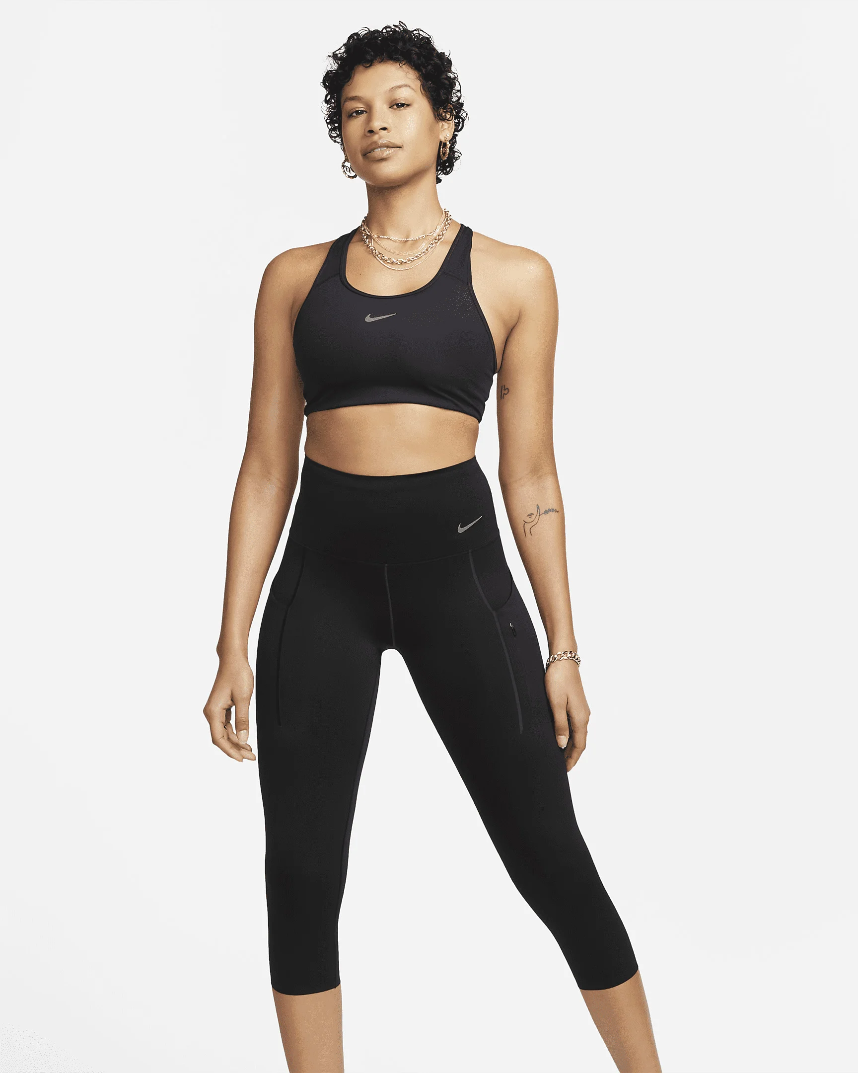 Nike Women's Go Firm-Support High-Waisted Cropped Leggings with Pockets - 1
