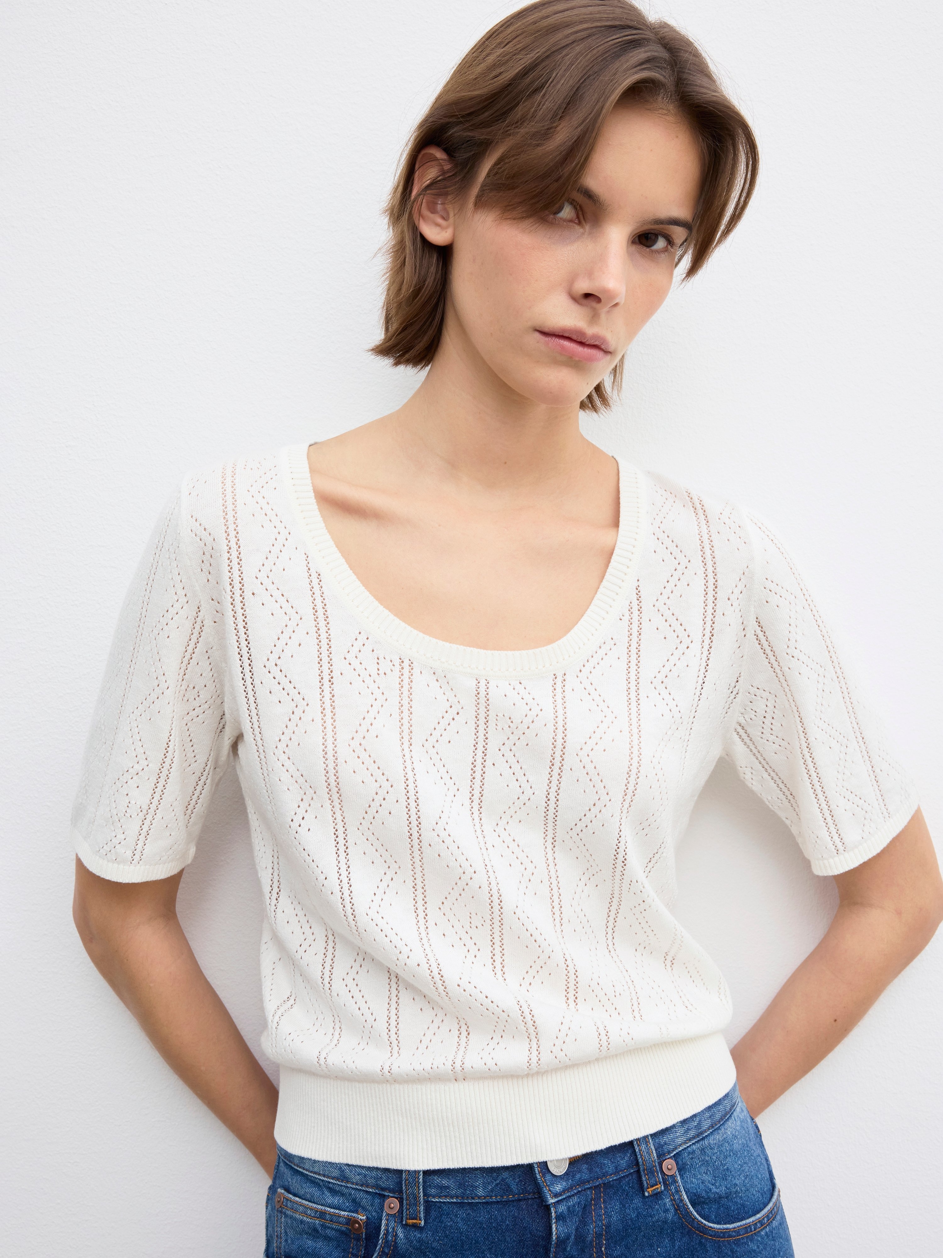 Pointelle knit top - 4