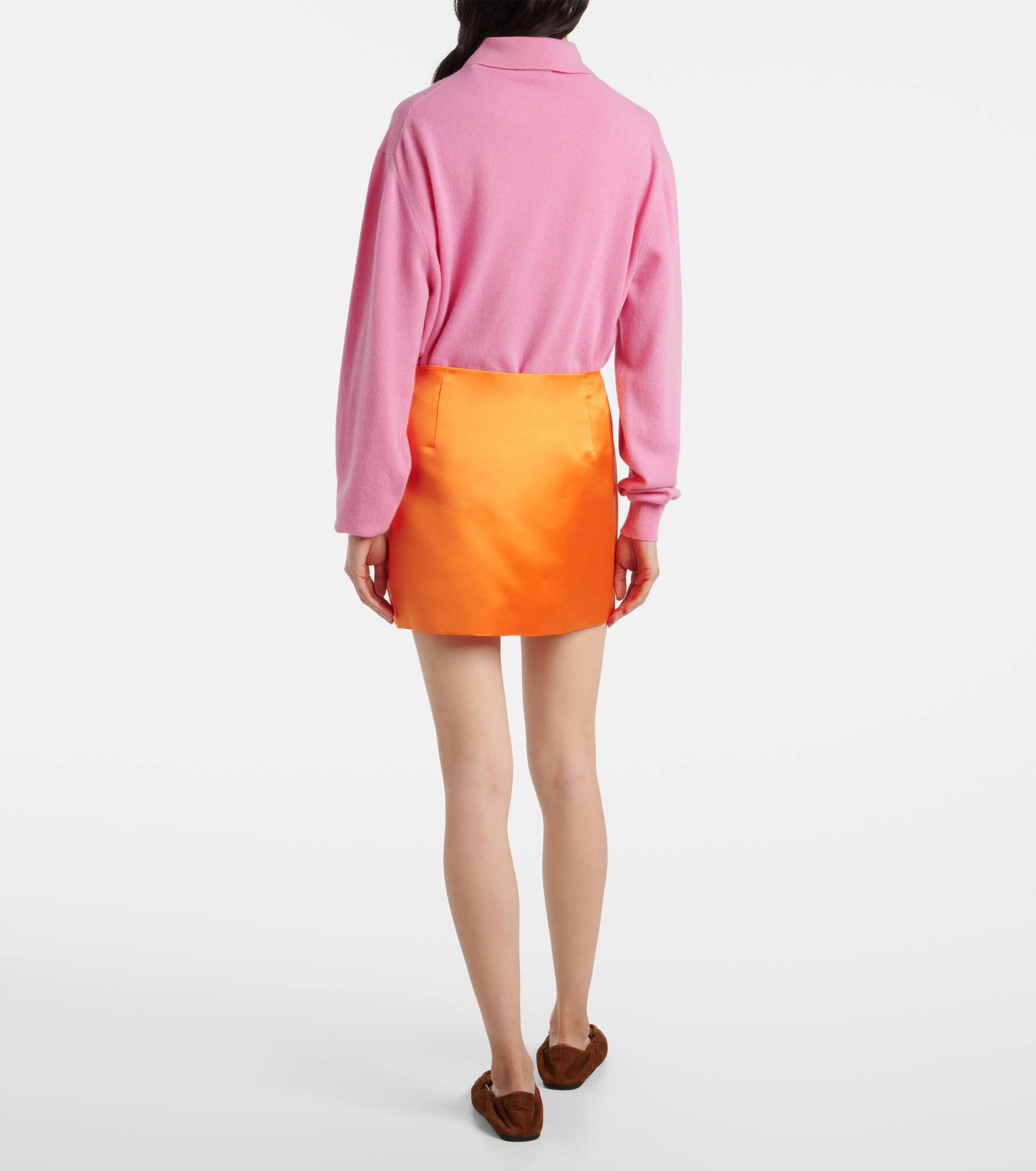 Silk satin miniskirt - 3