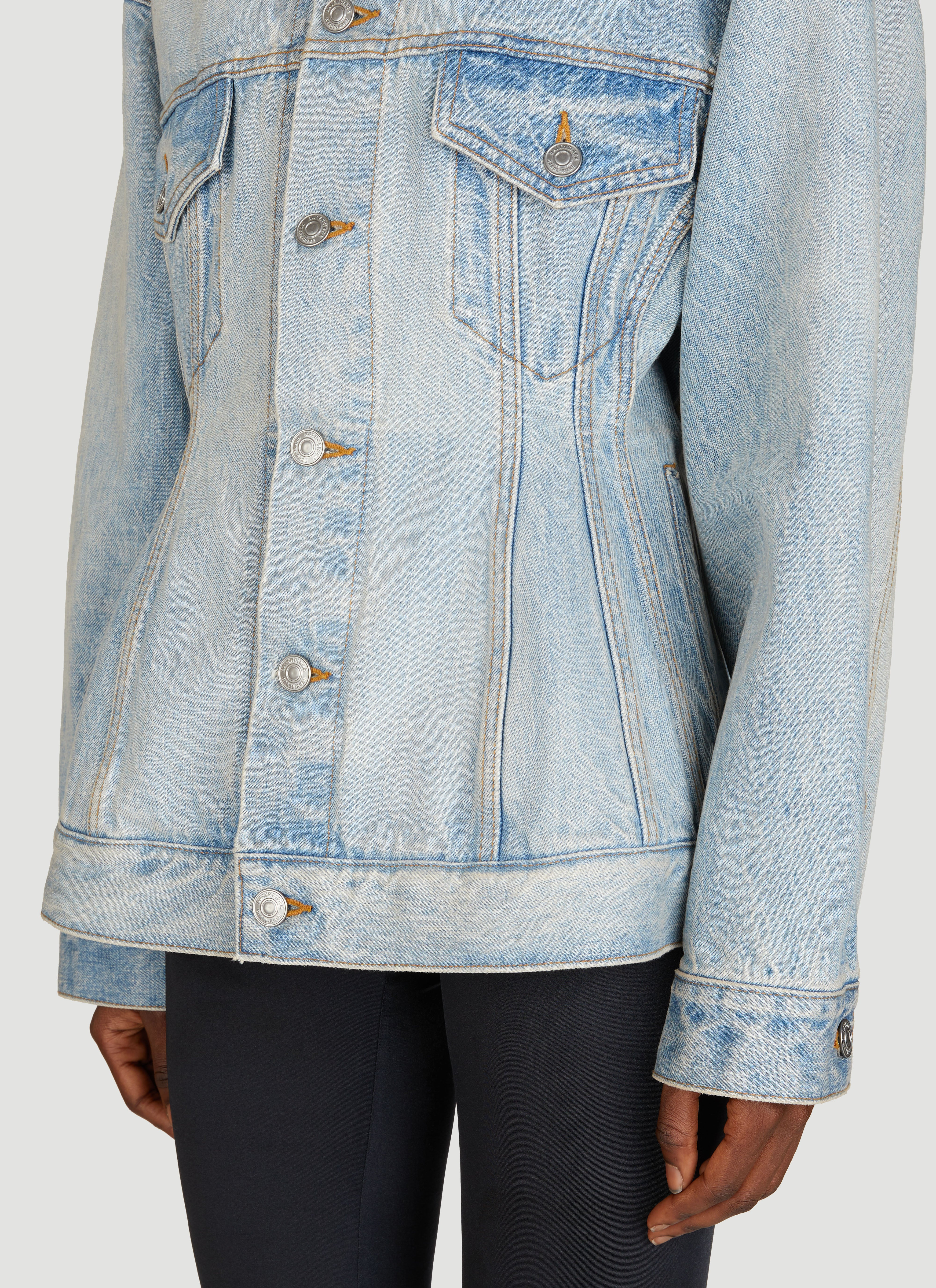 Balenciaga Women Hourglass Denim Jacket - 7