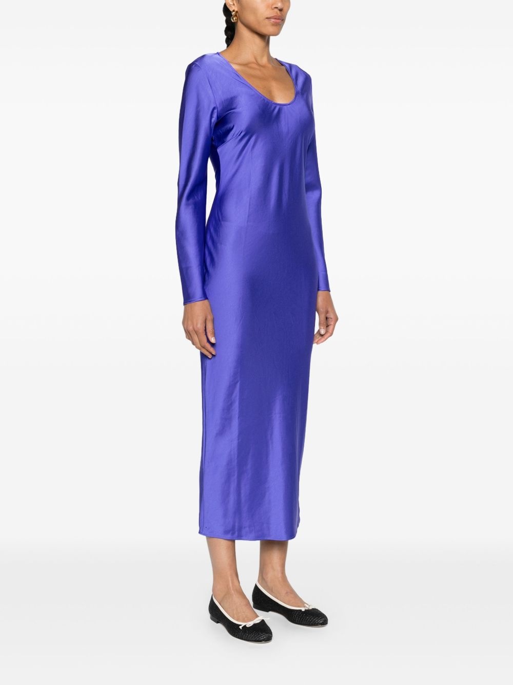 Alina U-neck satin midi dress - 3