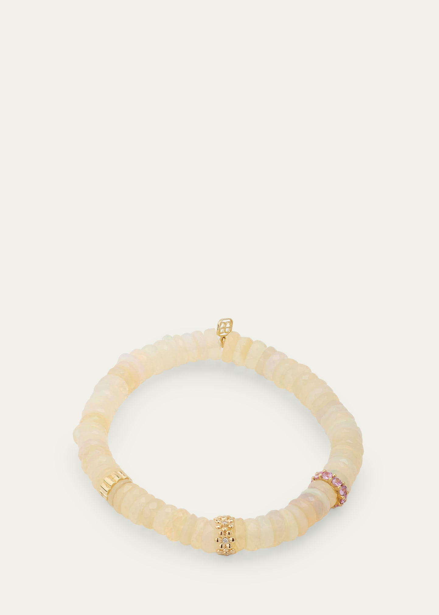 Cocktail Daisy Rondelle on Ethiopian Beaded Bracelet - 4