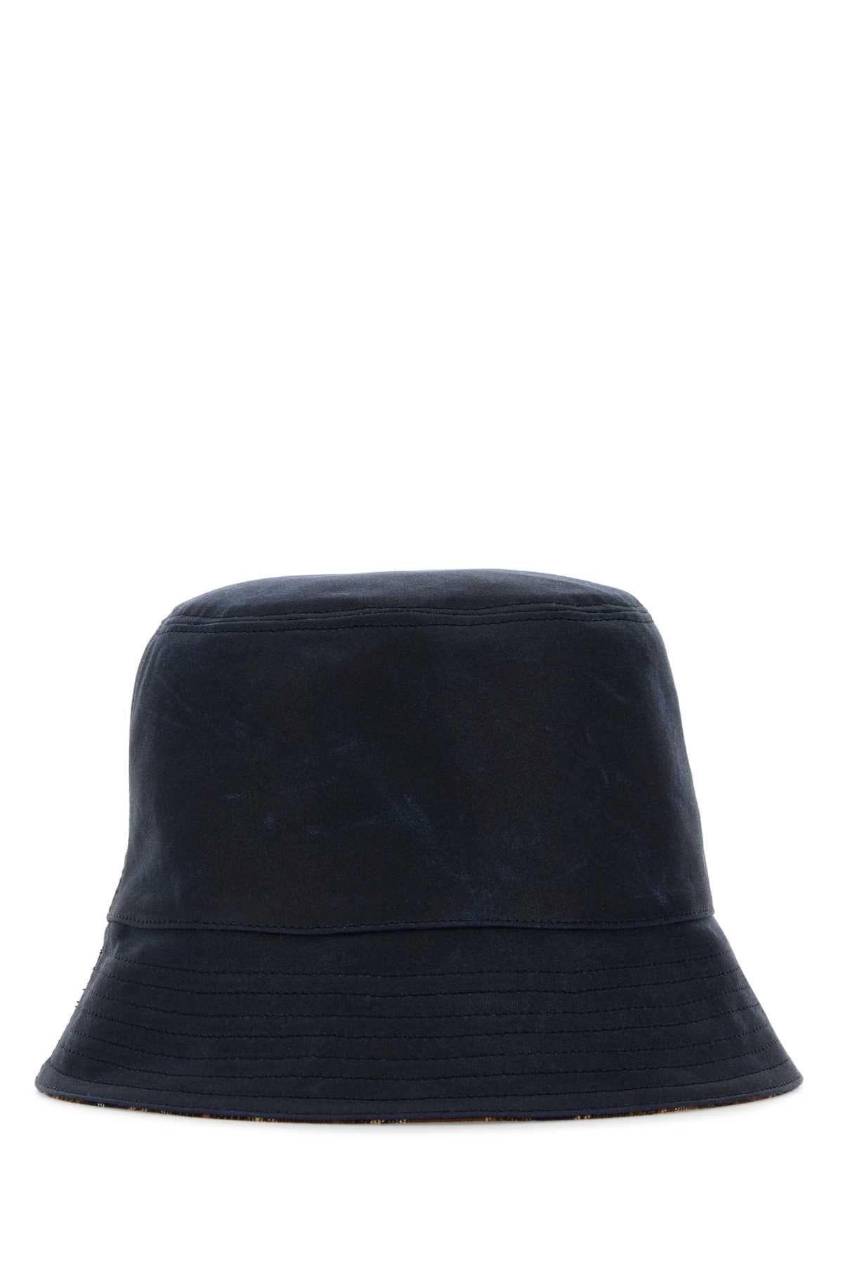 Loewe Men Navy Blue Canvas Reversibile Bucket Hat - 2