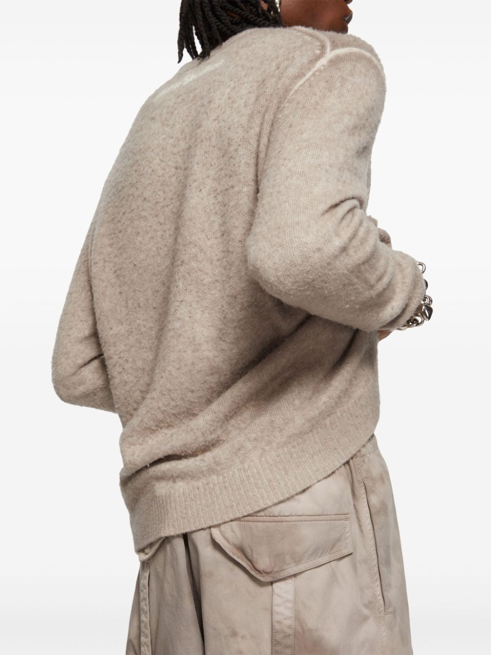 printed crew-neck jumper - 4