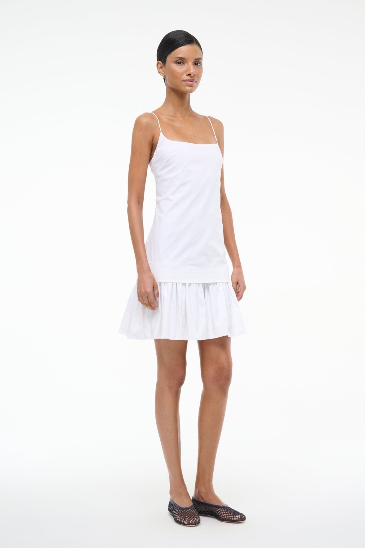 STAUD ARI MINI DRESS WHITE - 4