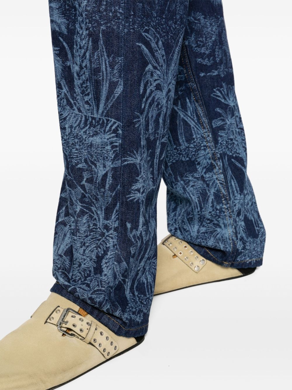 Jungle Toile de Jouy straight-leg jeans - 5