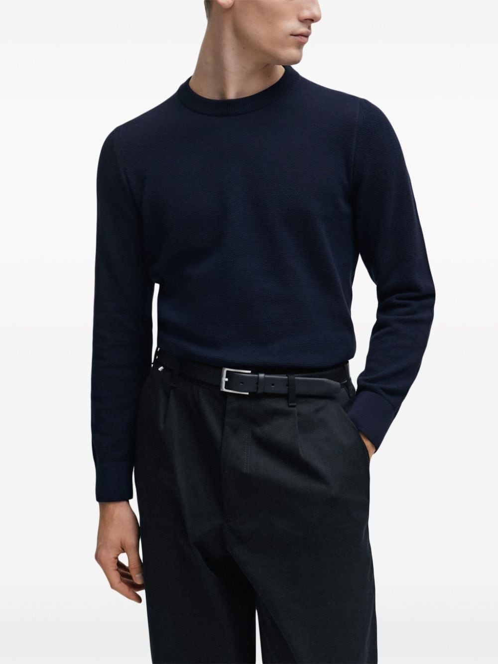 crew-neck cotton jumper - 3