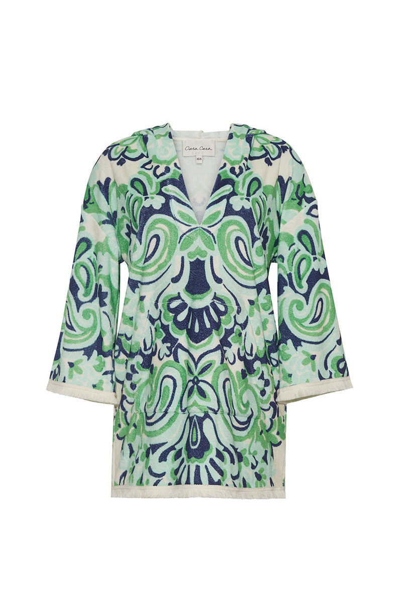 Wilson Terry Dress Terry Cool, Fringe-Trimmed Flair 1