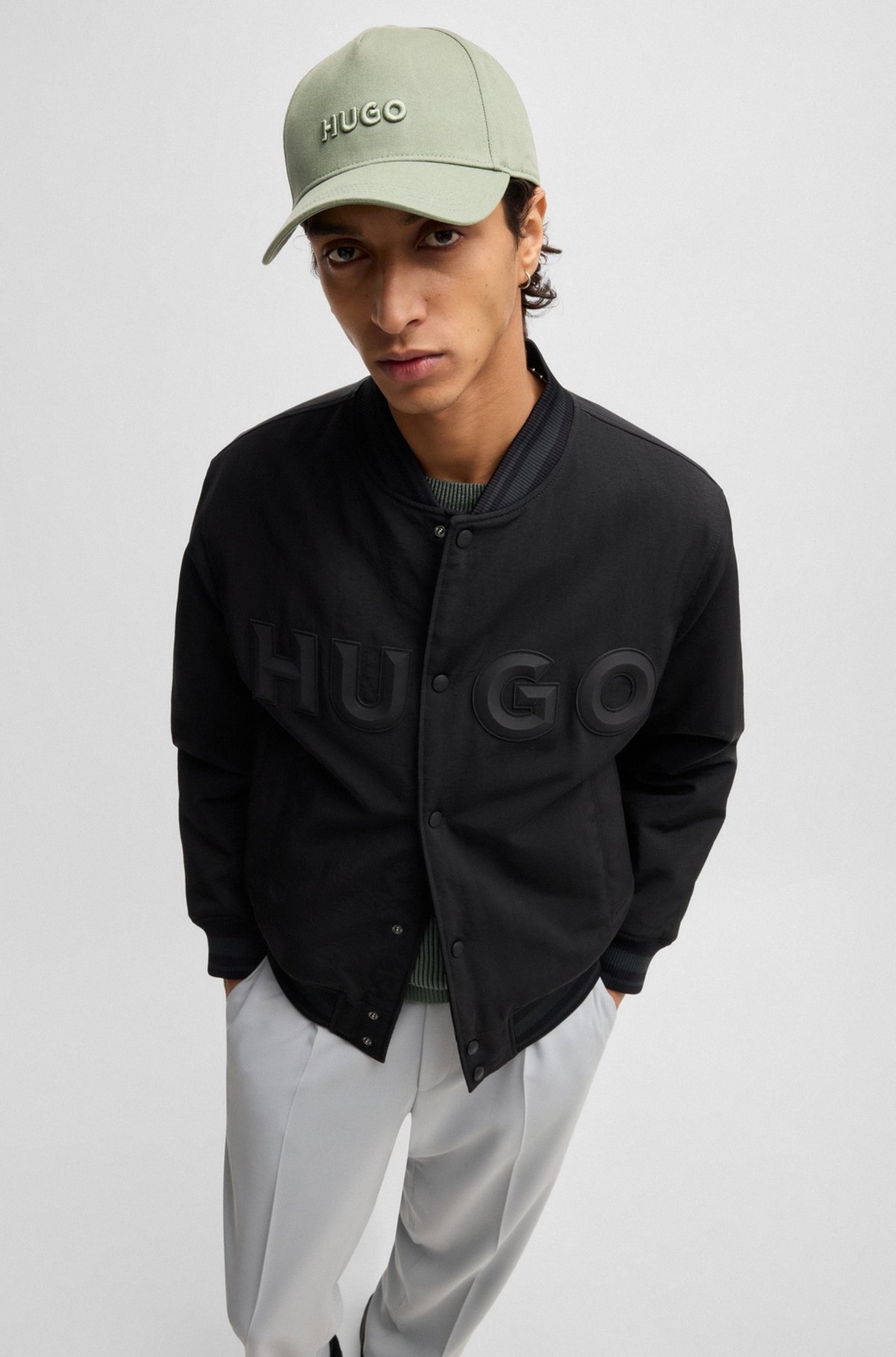 COTTON-TWILL CAP WITH LOGO ON FRONT AND VISOR - 4