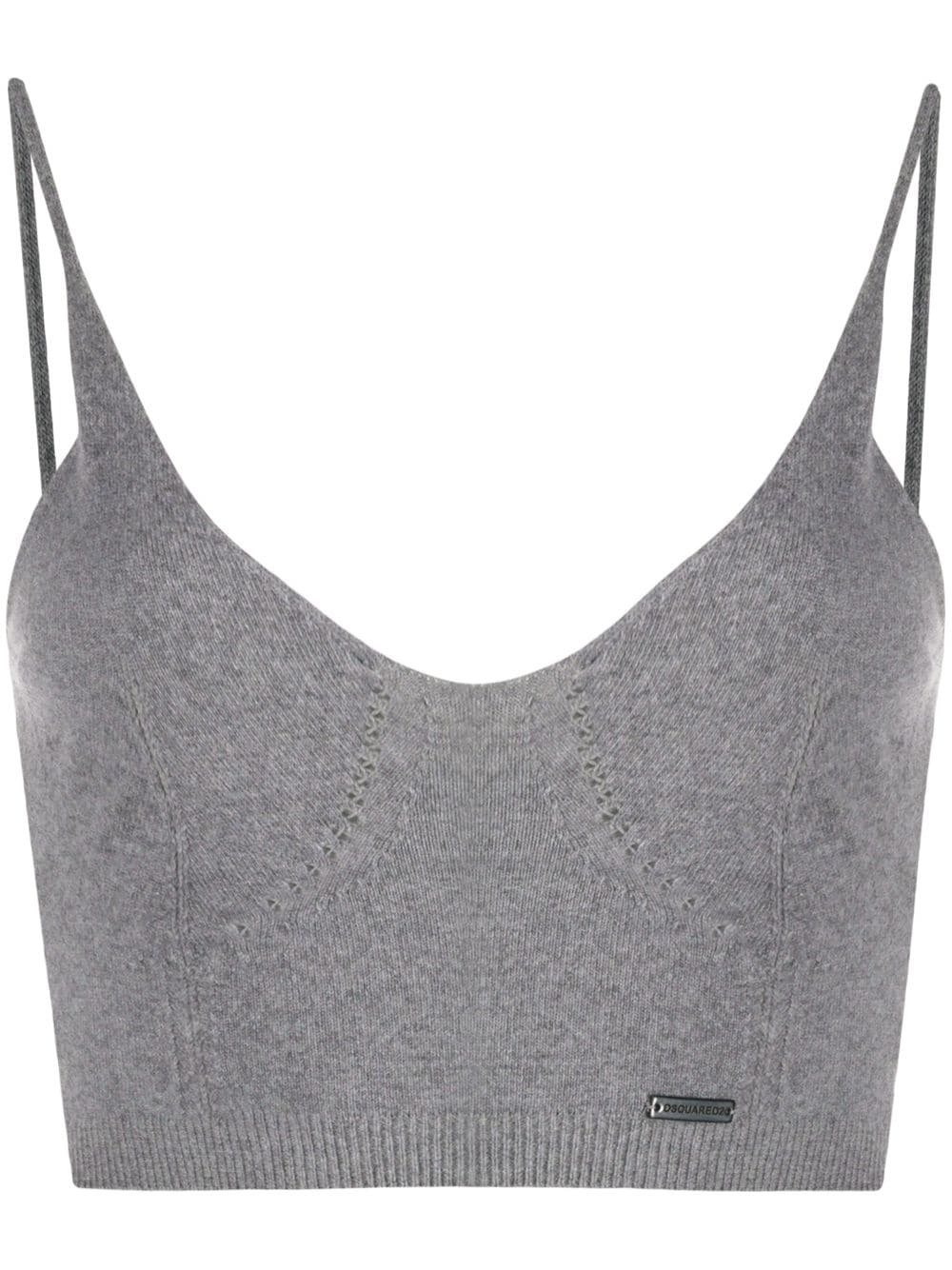 rib-knit vest top - 1