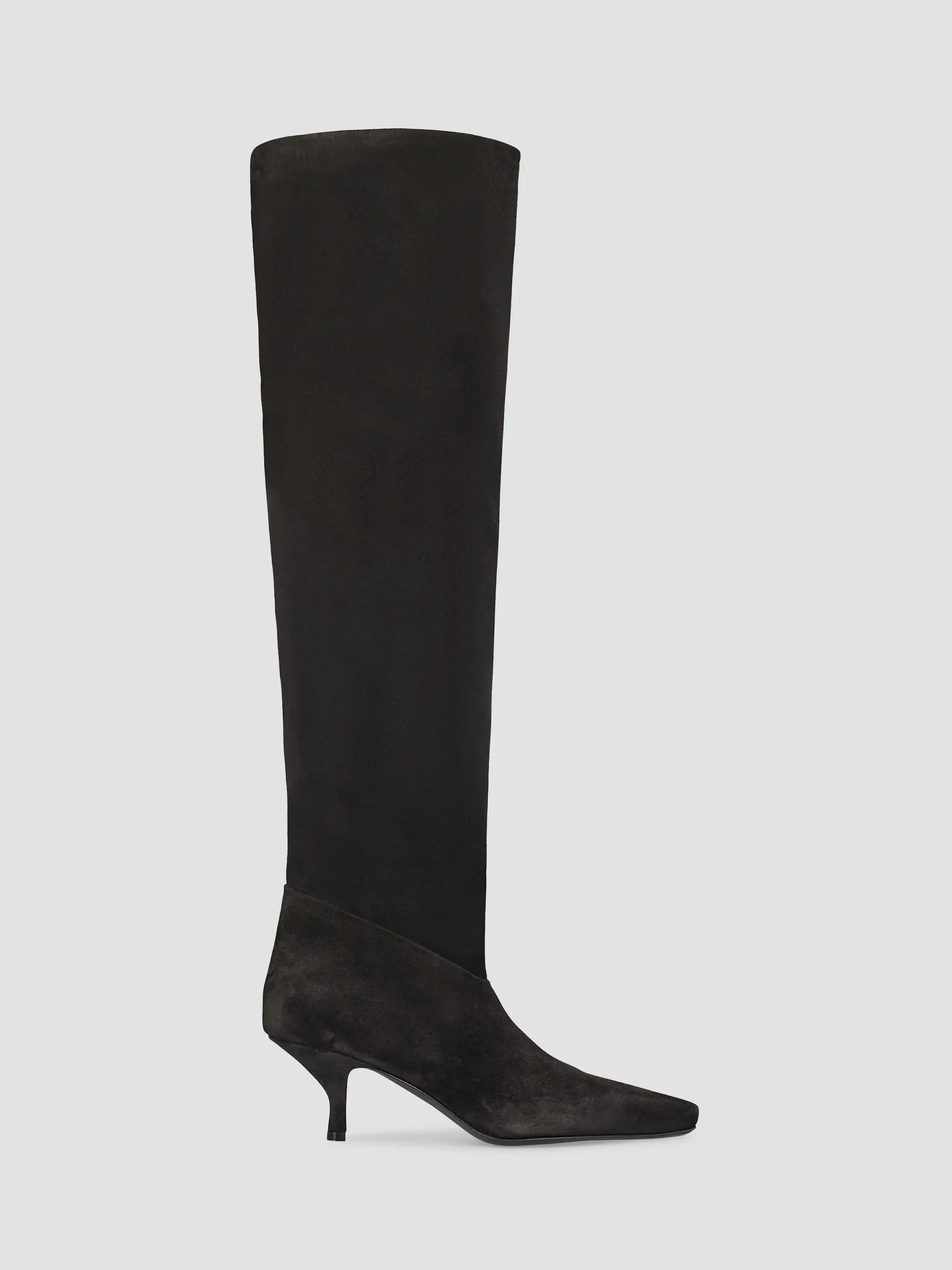 Women's Rose 60MM Suede Over-The-Knee Boots - Black - 1
