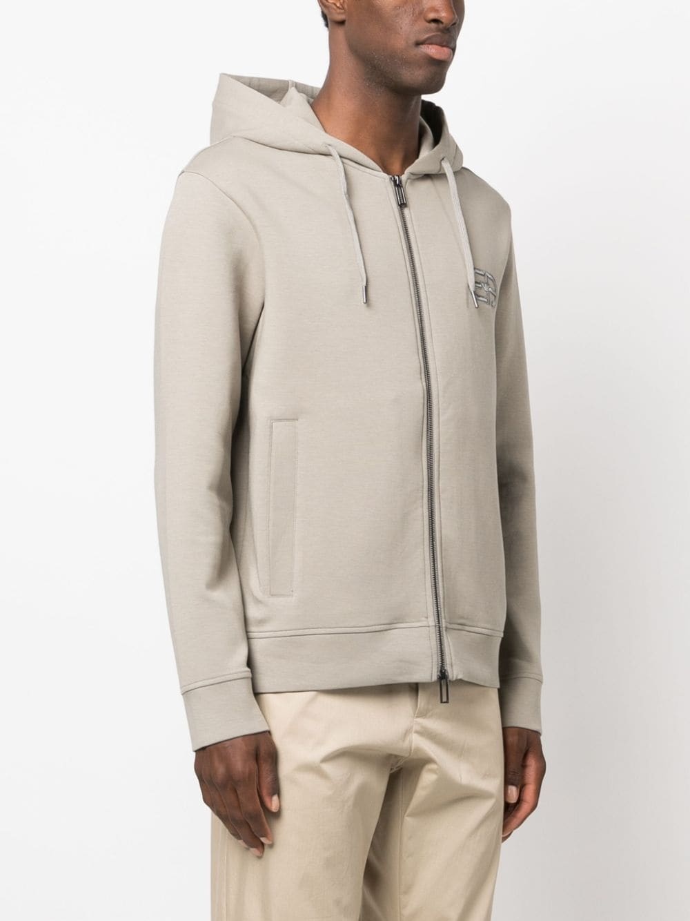 logo-embroidered drawstring hoodie - 3