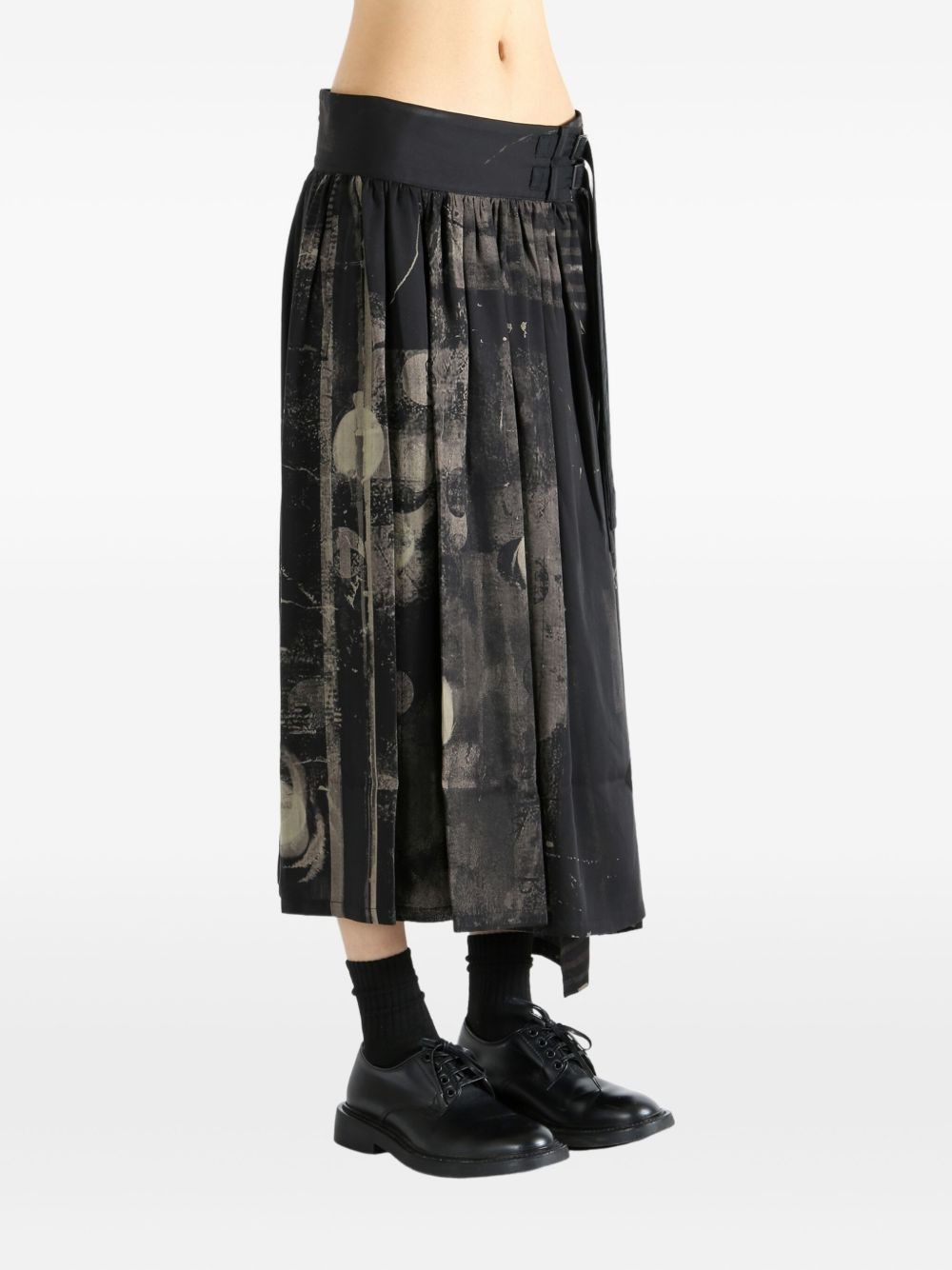 pleated print midi skirt - 3