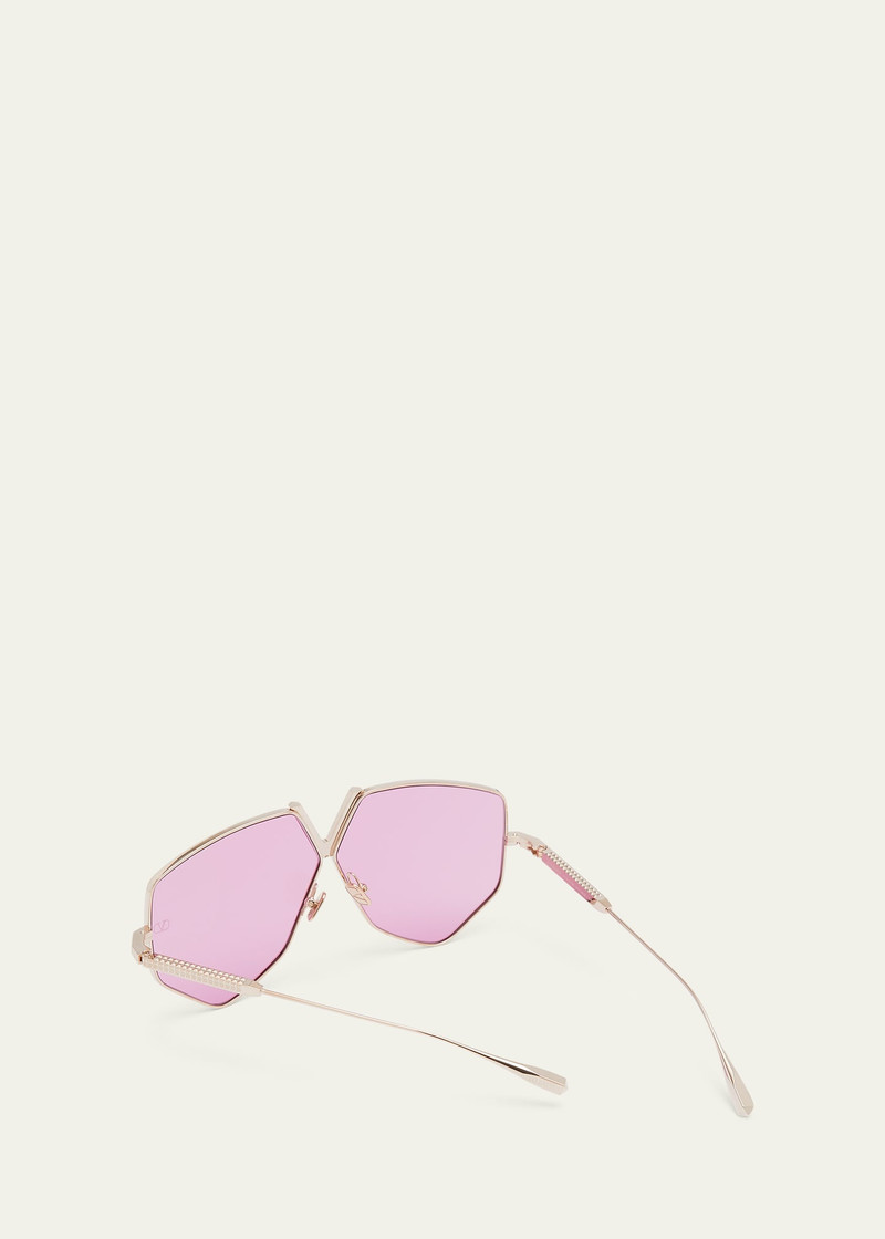 Valentino V-Hexagon Metal Alloy Aviator Sunglasses outlook