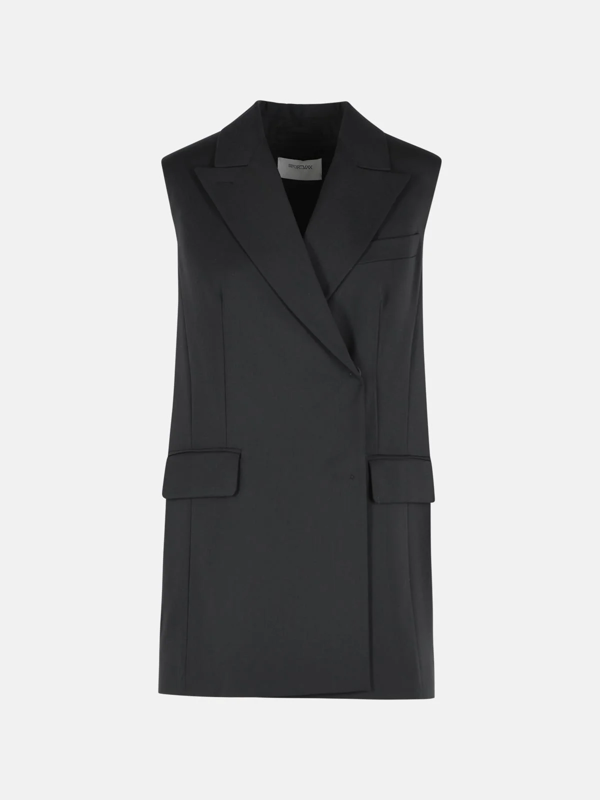 'ALBERO' BLACK VIRGIN WOOL BLEND VEST - 1