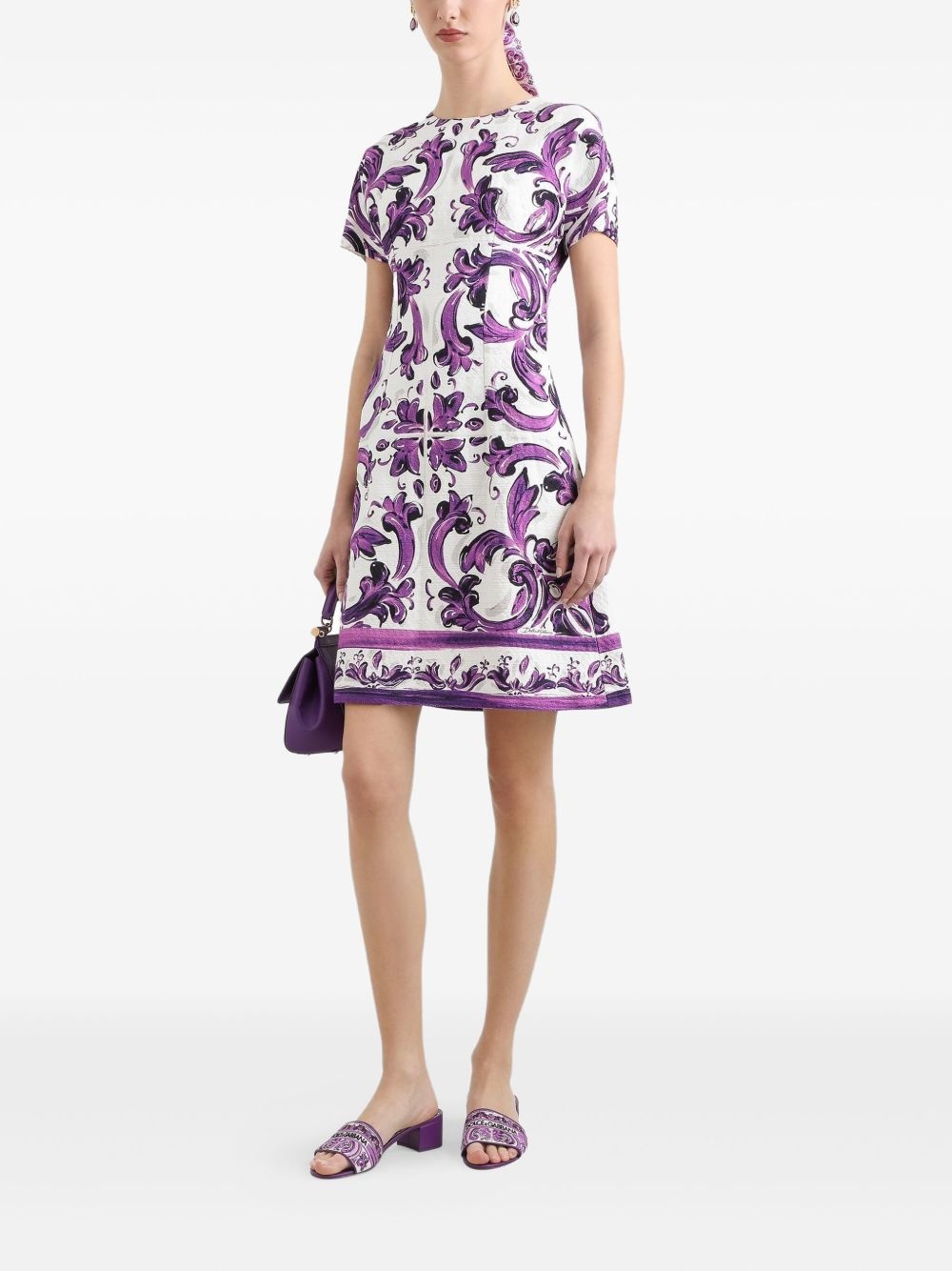 Majolica-print mini dress - 2