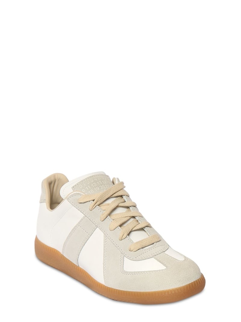 20mm Replica leather & suede sneakers - 4