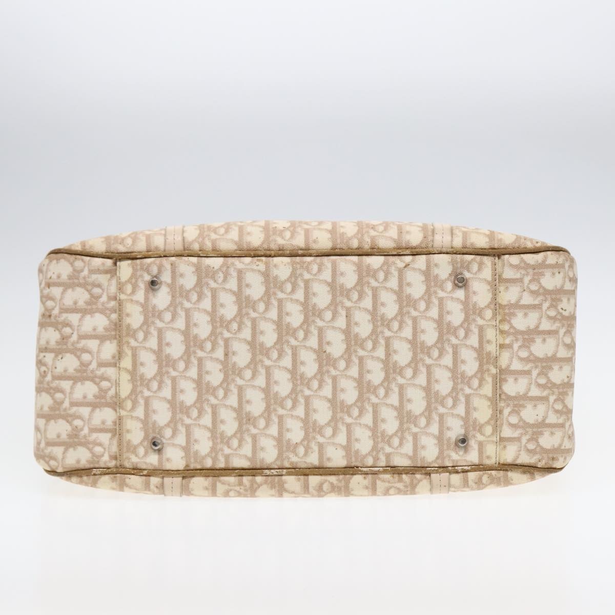 DIOR Trotter Canvas Chain Tote Bag Beige Silver - 5