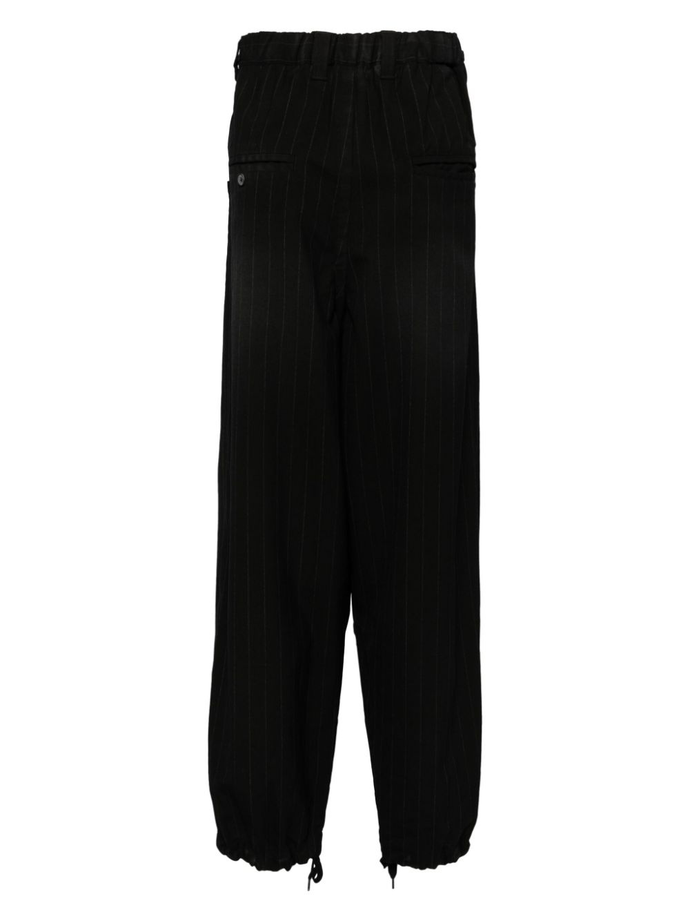 pinstriped drawstring hem pants - 2