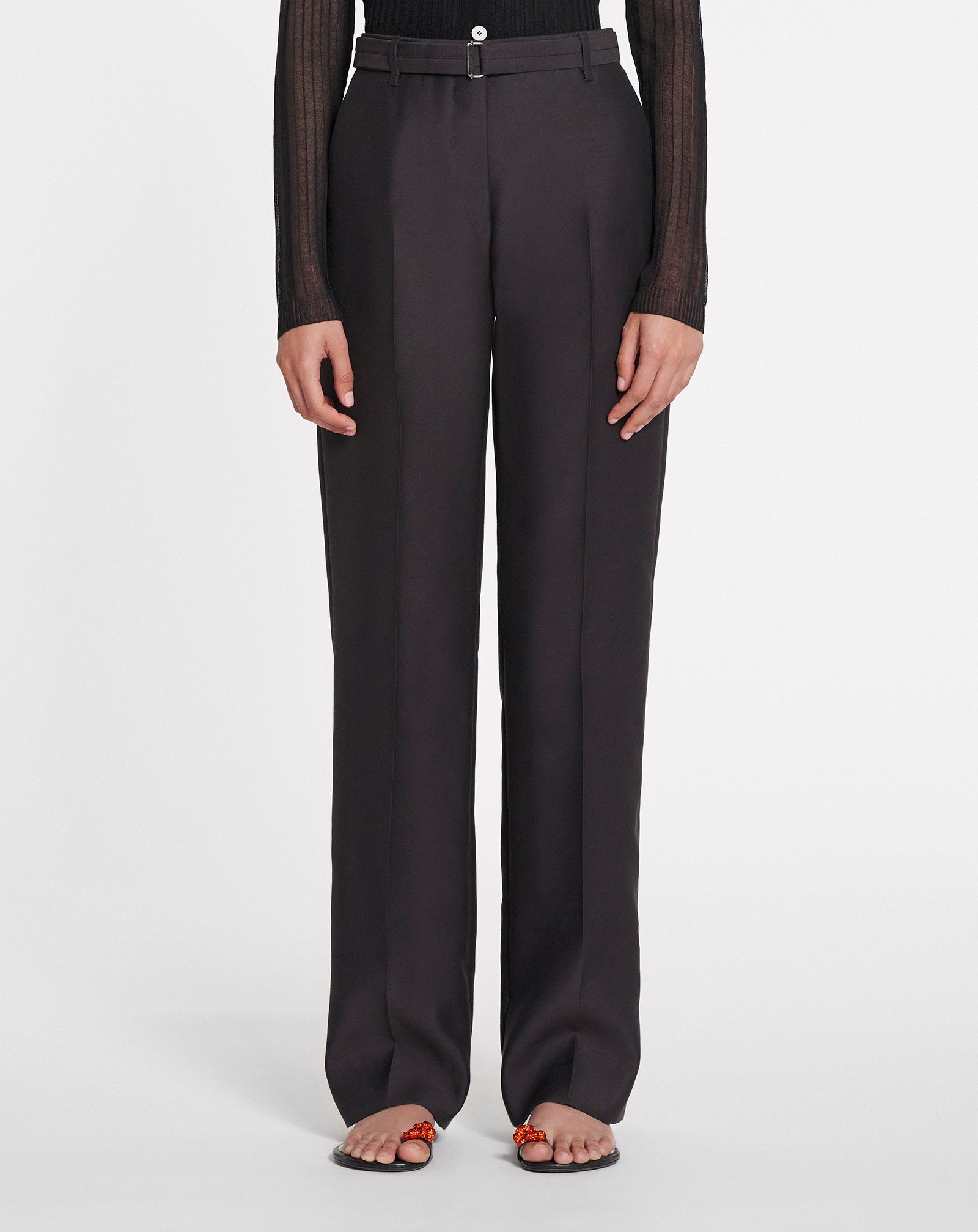STRAIGHT-LEG PANTS WITH BELT - 3