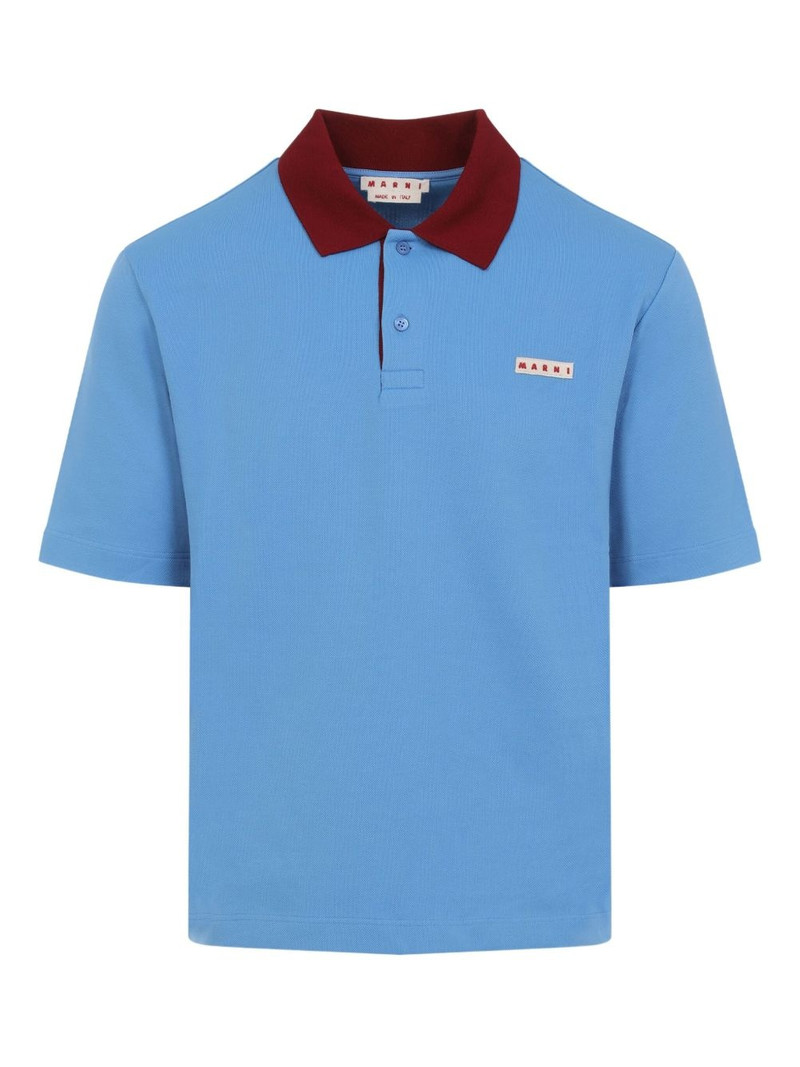 contrast-collar polo shirt 1
